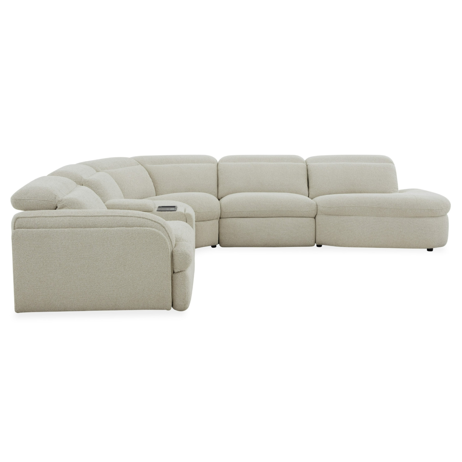 Ambler Modern Fabric Sectional Sofa w/ 2 Power Recliners Right Facing Chaise