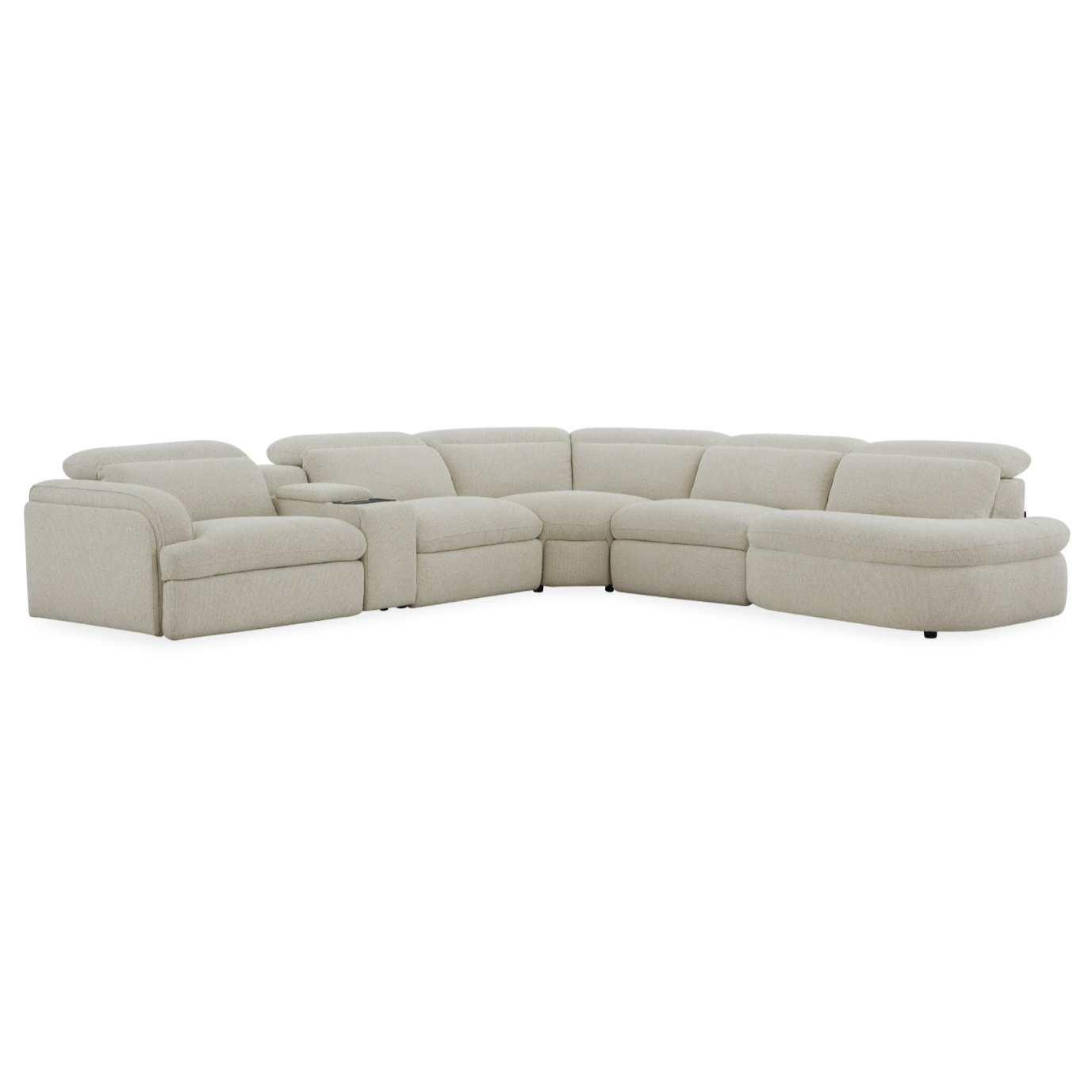 Ambler Modern Fabric Sectional Sofa w/ 2 Power Recliners Right Facing Chaise