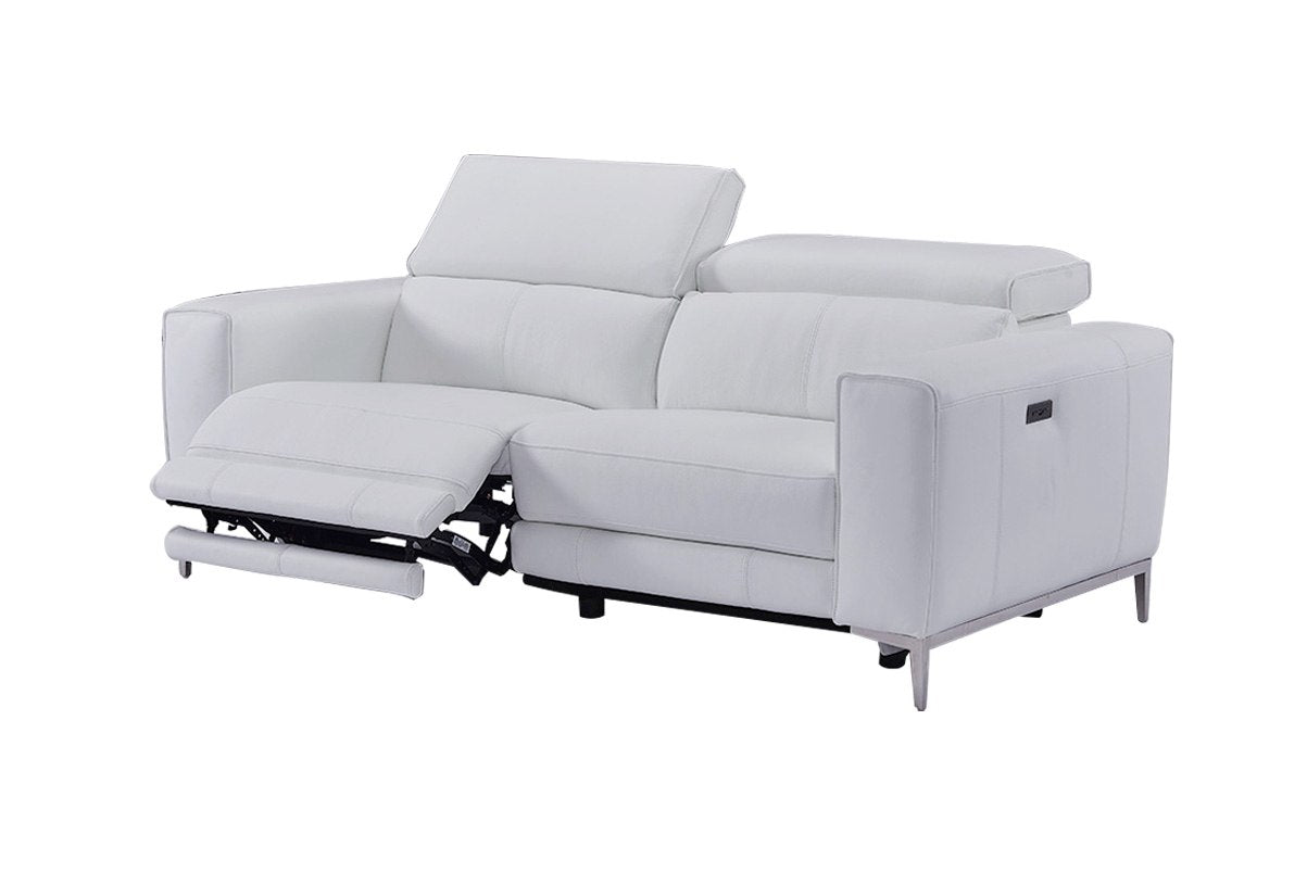 Divani Casa Chignik Modern Leather Sofa w/ 2 Recliners