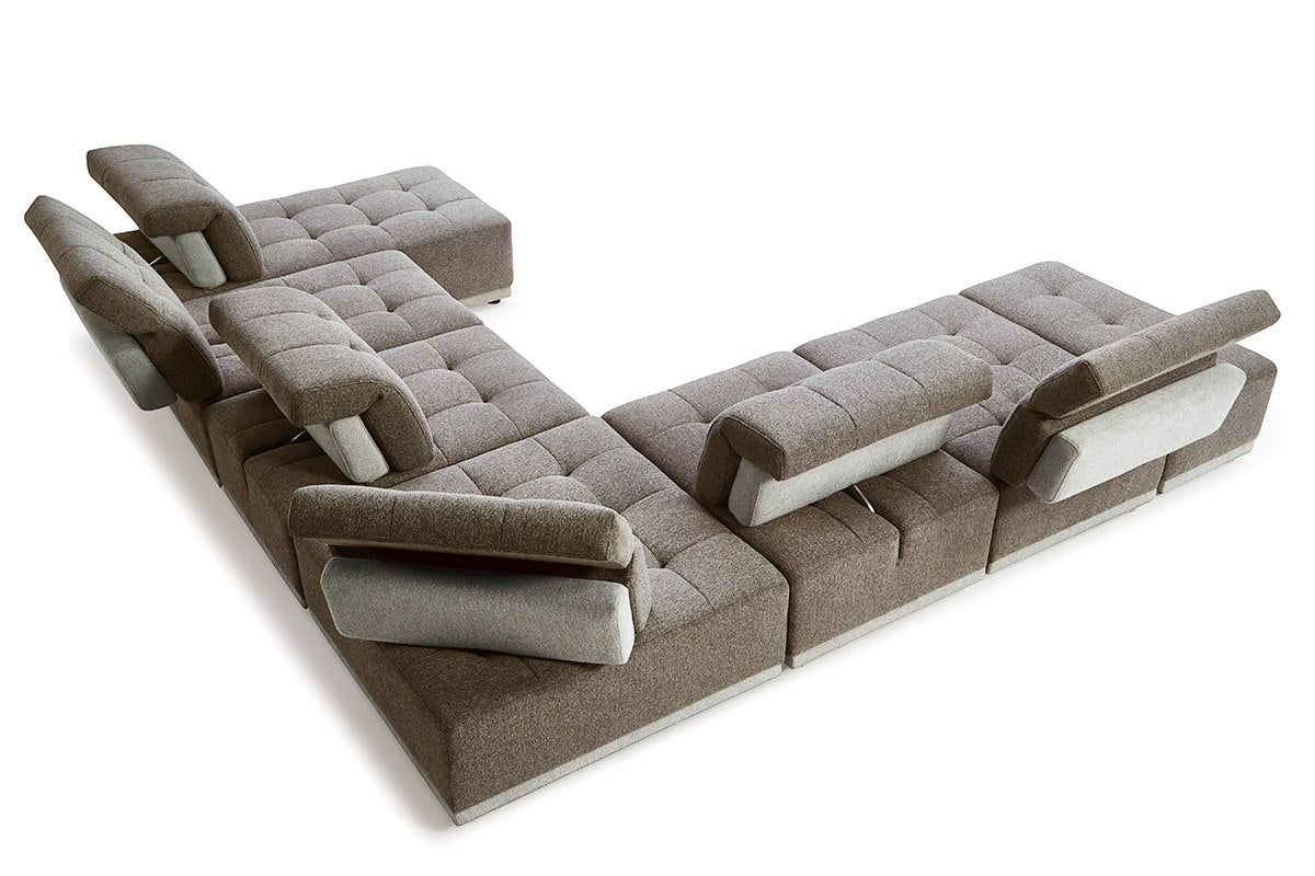 Divani Casa Ekron Modern Fabric Modular Sectional Sofa
