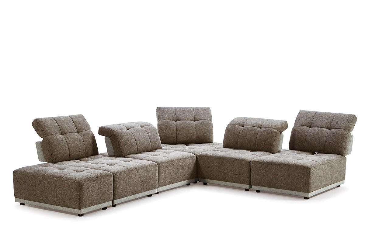 Divani Casa Ekron Modern Fabric Modular Sectional Sofa