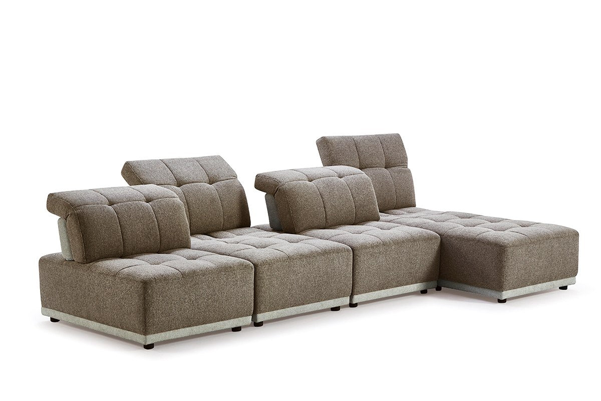 Divani Casa Ekron Modern Fabric Modular Sectional Sofa