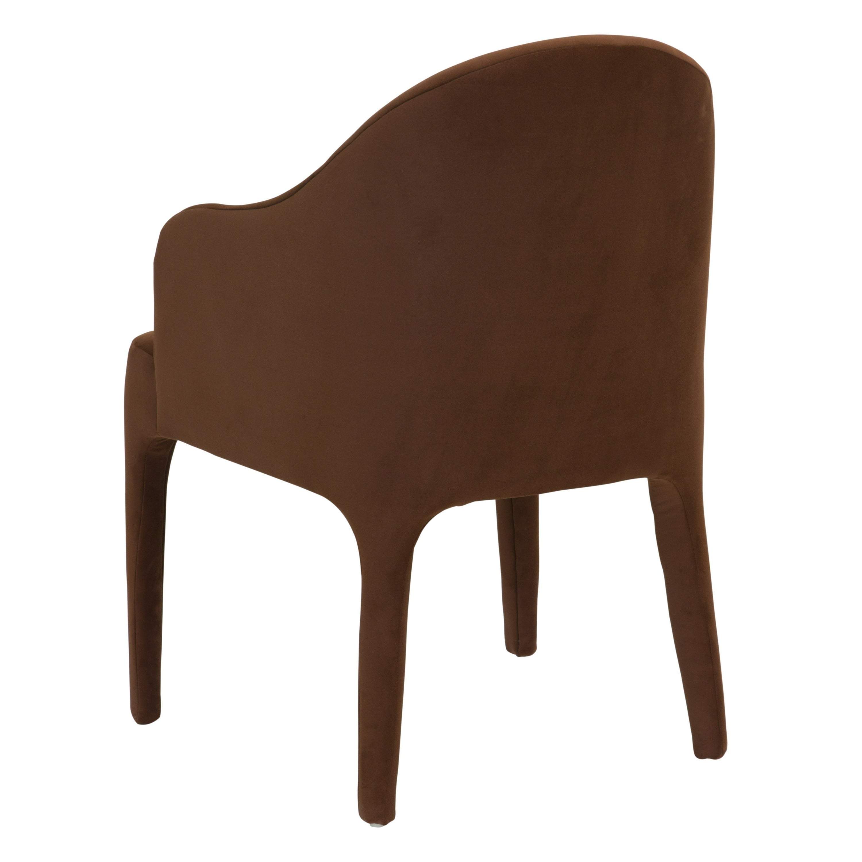 Reedy Modern Rust Velvet Dining Chair