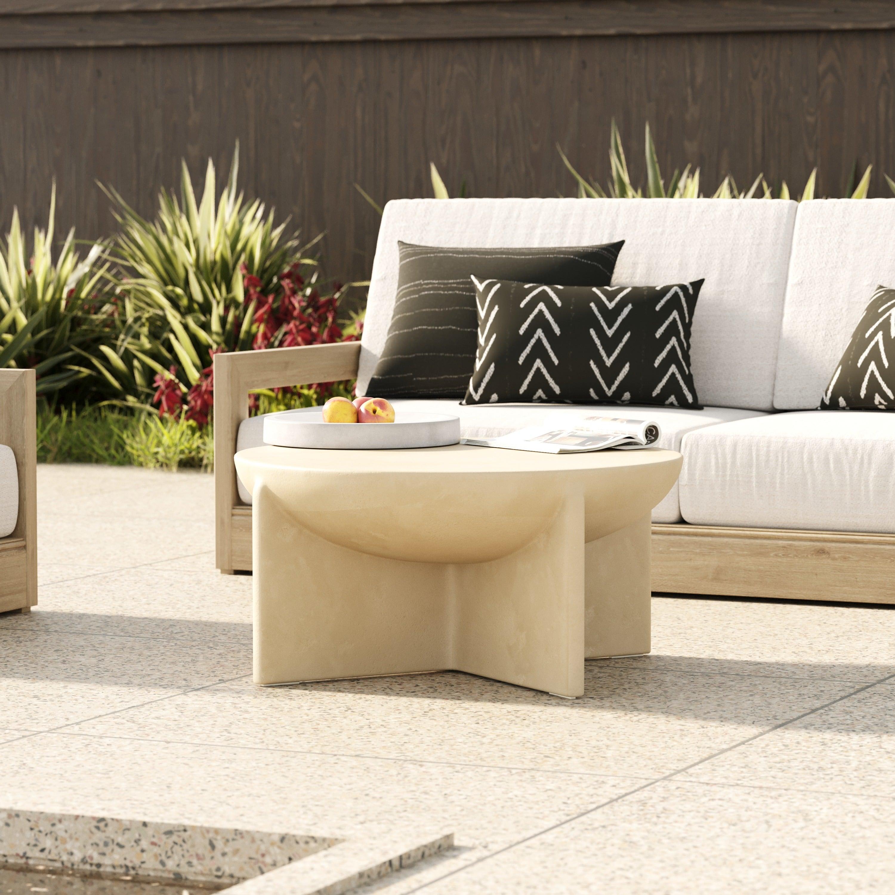 Modrest Elsa Modern Concrete Round Coffee Table