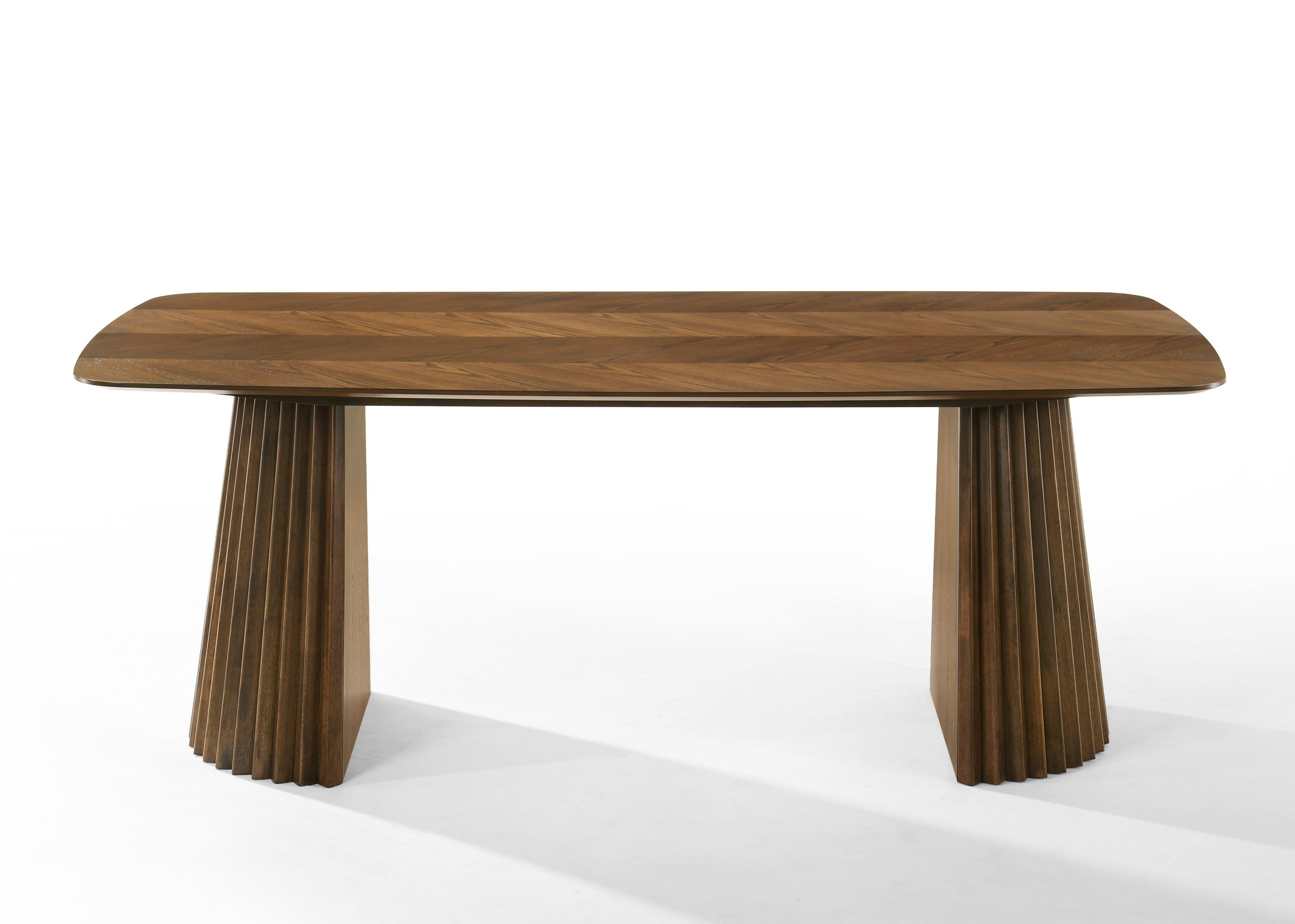 Sacks Mid-Century Modern Fabric and Herringbone Dining Set
