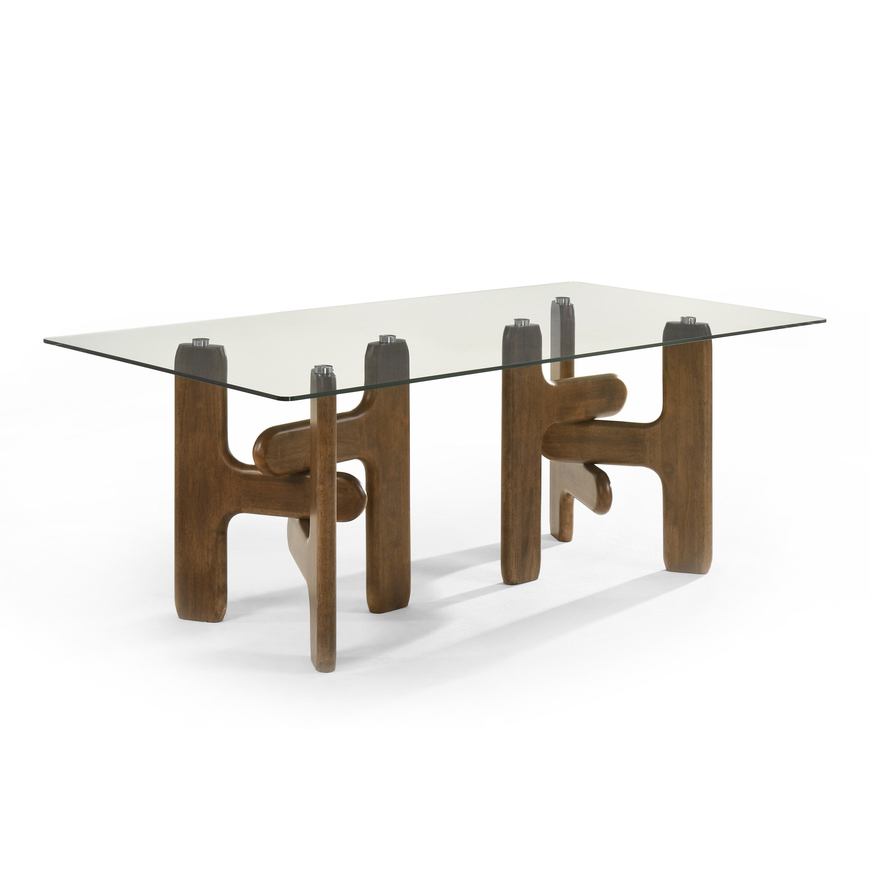 Velshi Modern Glass Rectangular Dining Table
