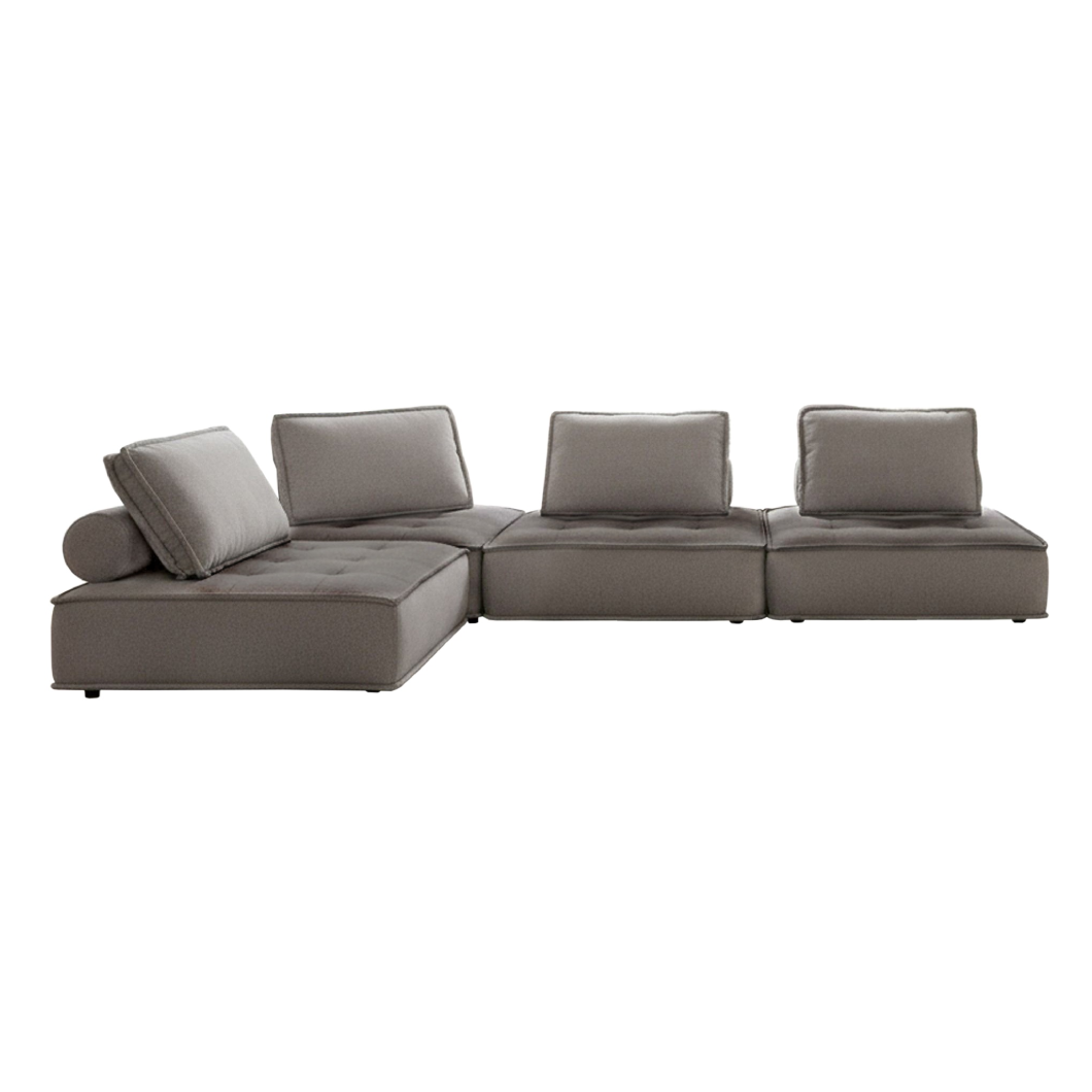 Nolden Modern Fabric Modular 4-Piece Sectional Sofa