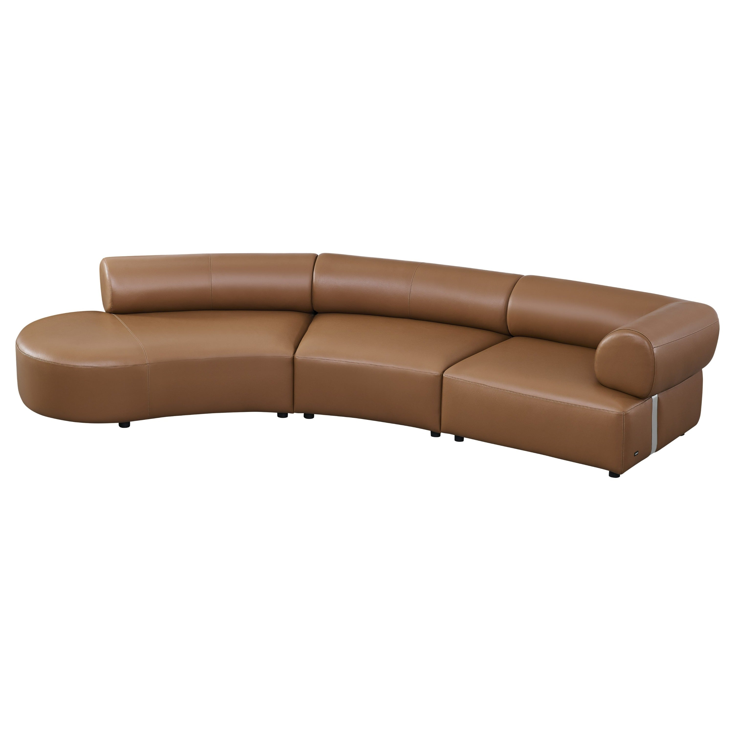 Stuart Contemporary Leather Left Facing Chaise Sectional Sofa