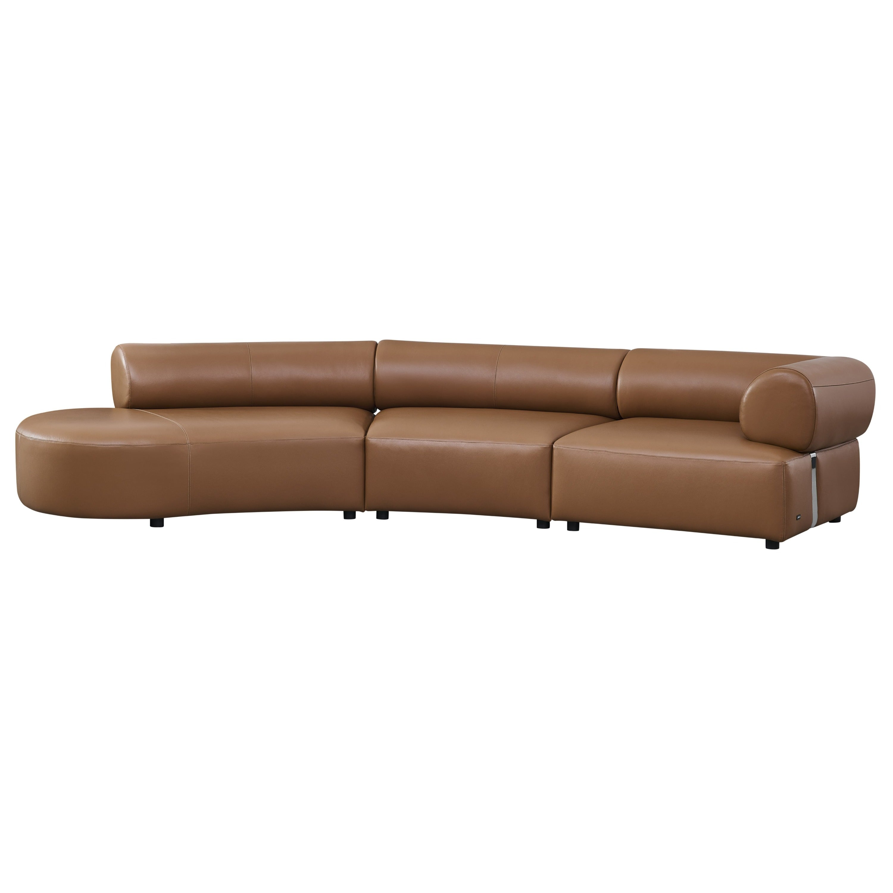 Stuart Contemporary Leather Left Facing Chaise Sectional Sofa