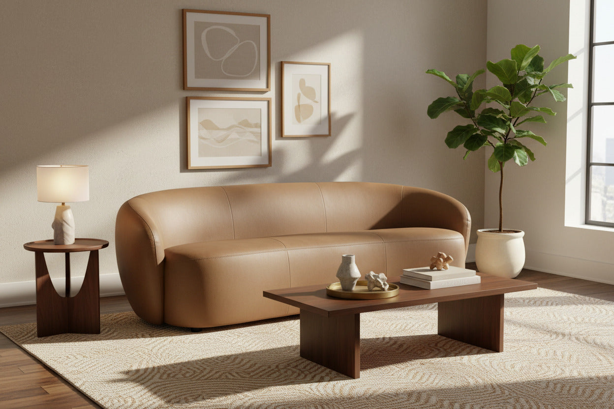 Omaha Modern Leather Sofa
