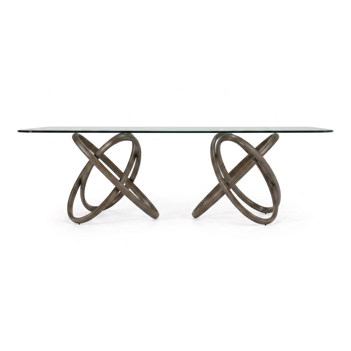 Mason Modern Glass and Ash Dining Table
