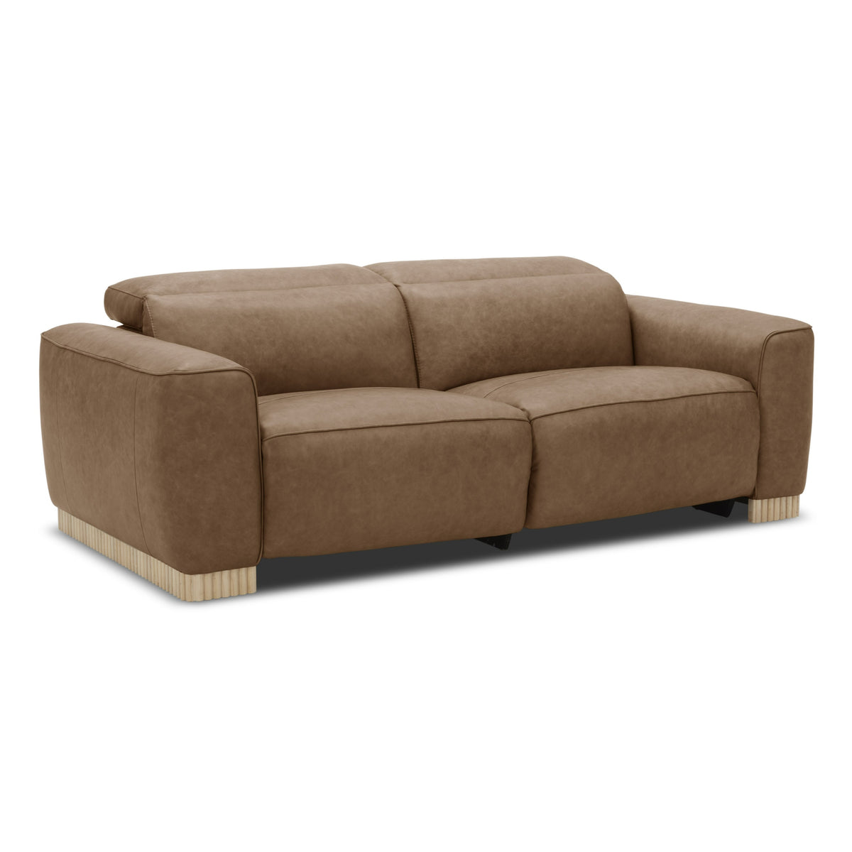 Nouveau Aris - Modern Leather Sofa with 2 Power Recliners and Headrests