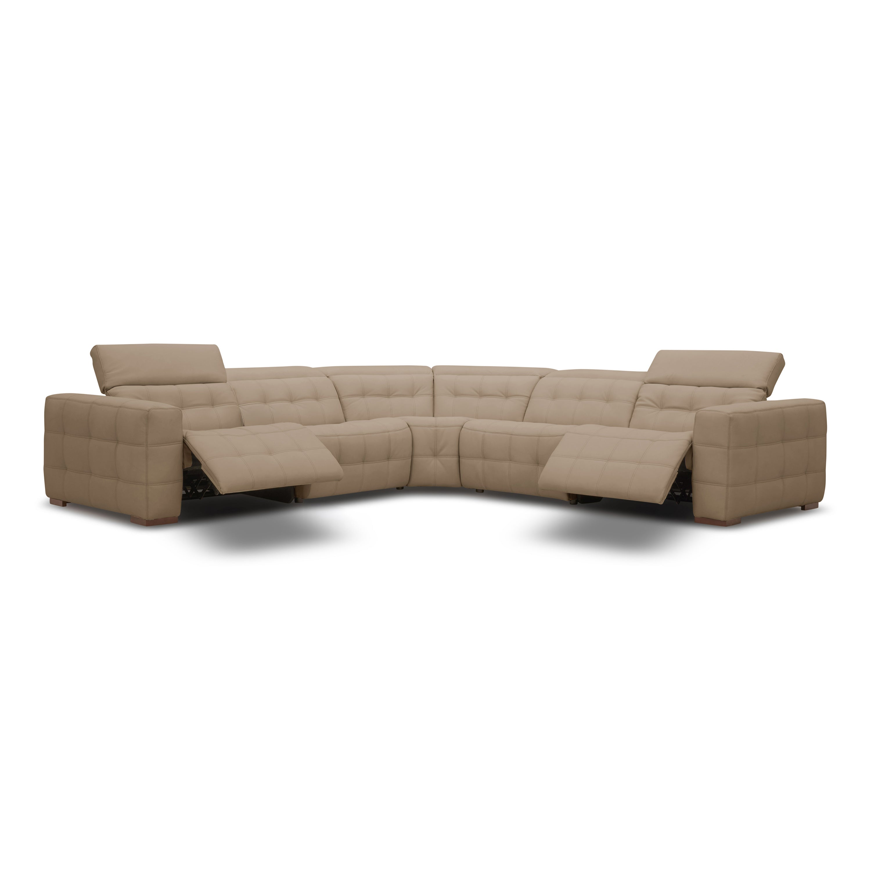 Carney Modern Leather Sectional Sofa and 3 Recliners