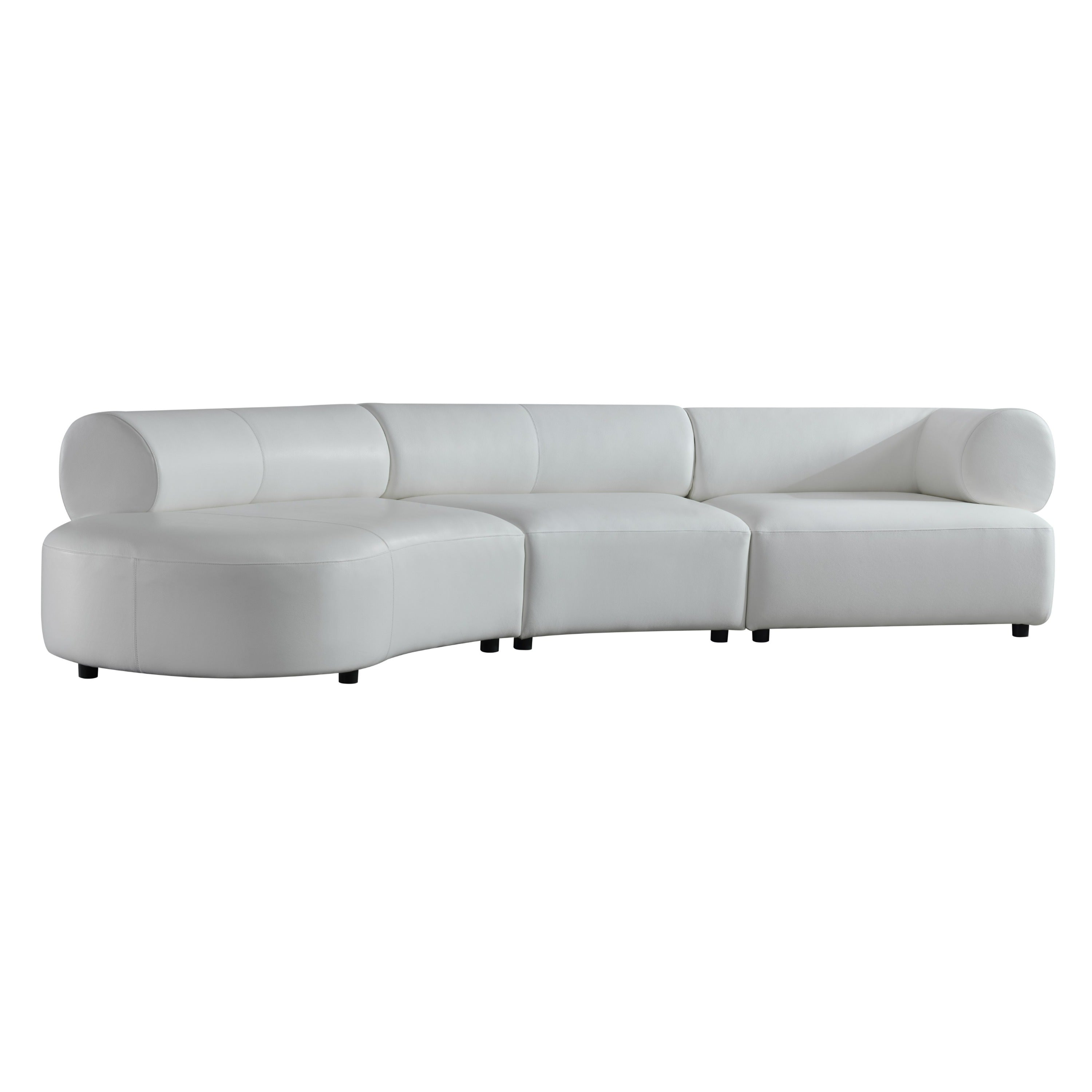 Stuart Contemporary Leather Left Facing Chaise Sectional Sofa