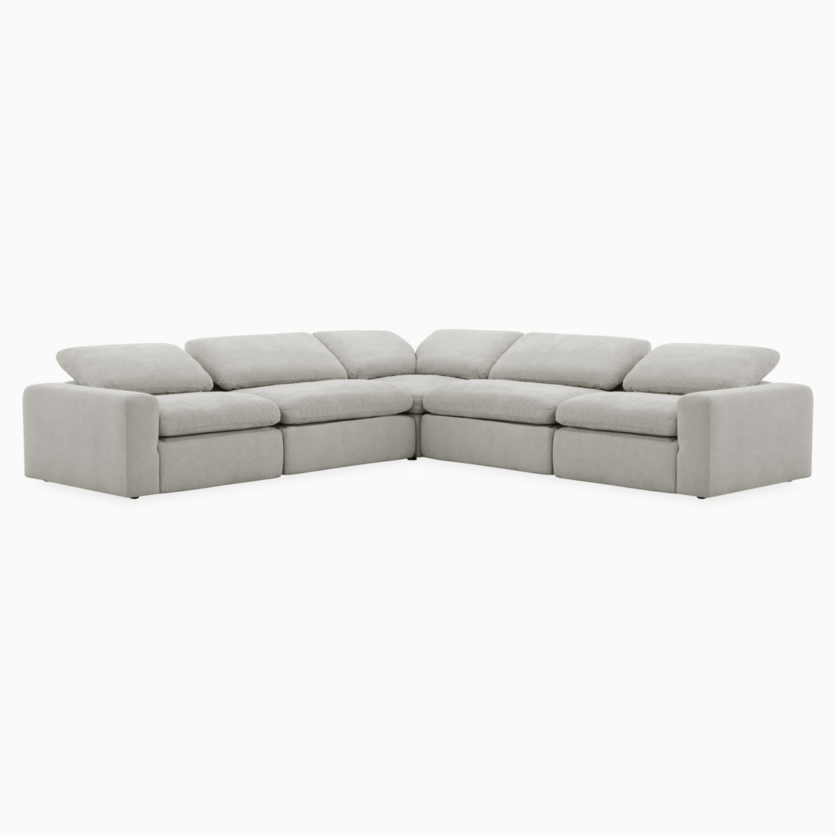 Nouveau Corinth - Modern Fabric Sectional Sofa with 3 Power Recliners and Headrests