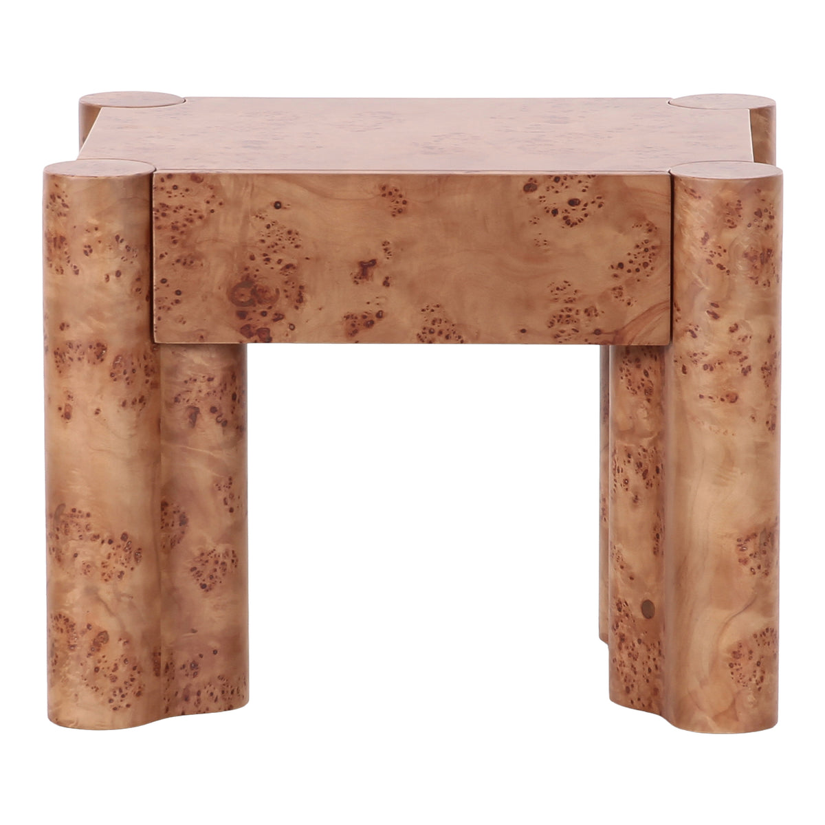 Nouveau Trita - Modern Wide Burl End Table/Nightstand