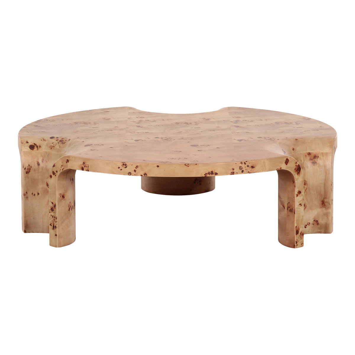 Nouveau Nasrin - Modern Burl Round Coffee Table