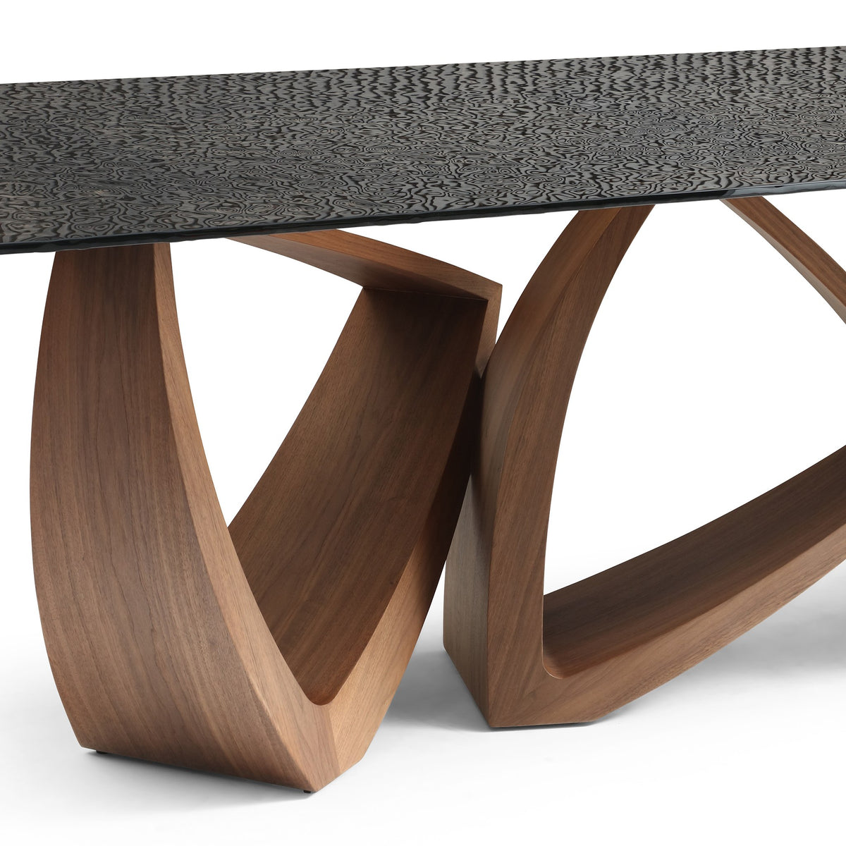 Nouveau Dollemore - Modern Wave Glass Dining Table