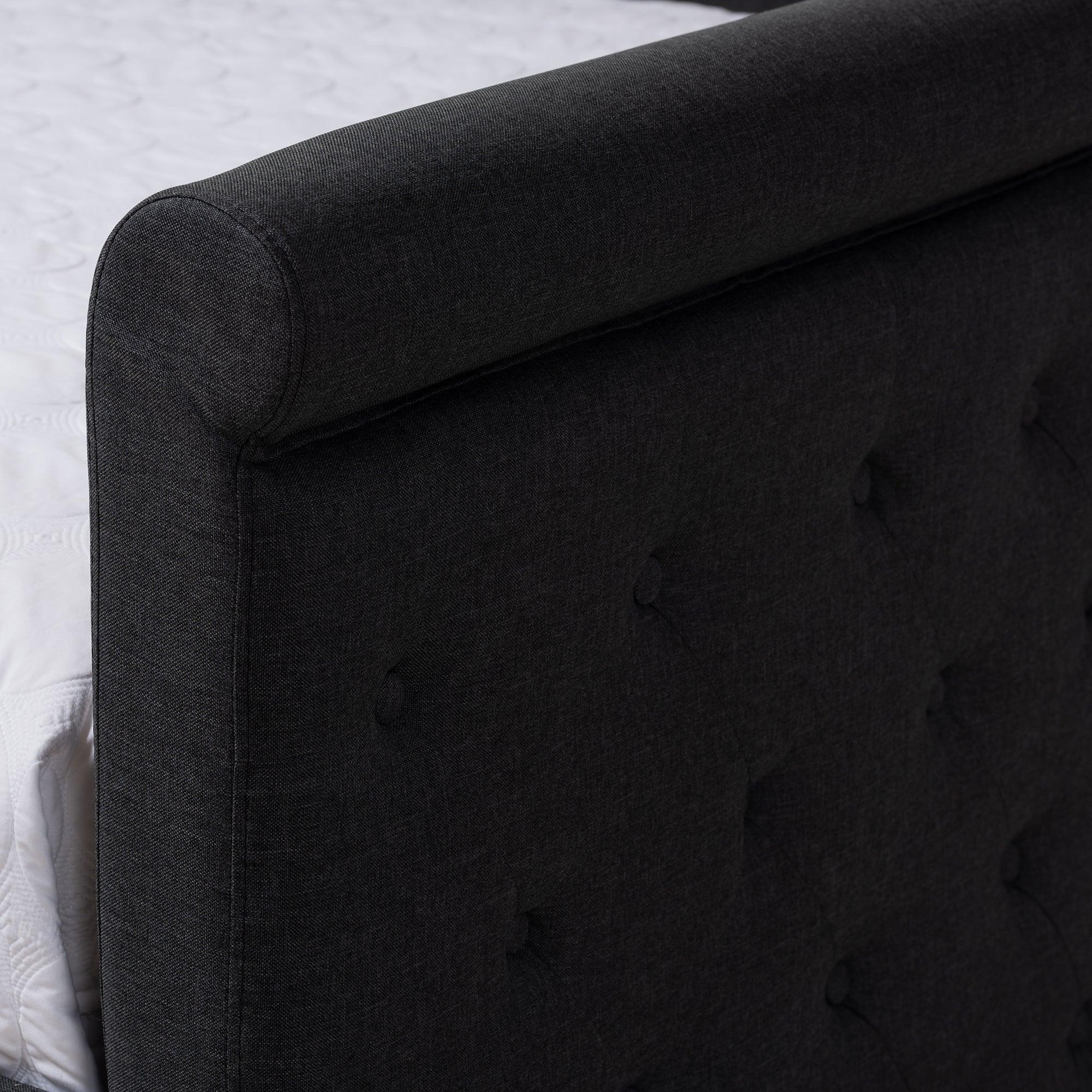 Alena Modern and Contemporary Dark Fabric Upholstered Daybed with Trundle
