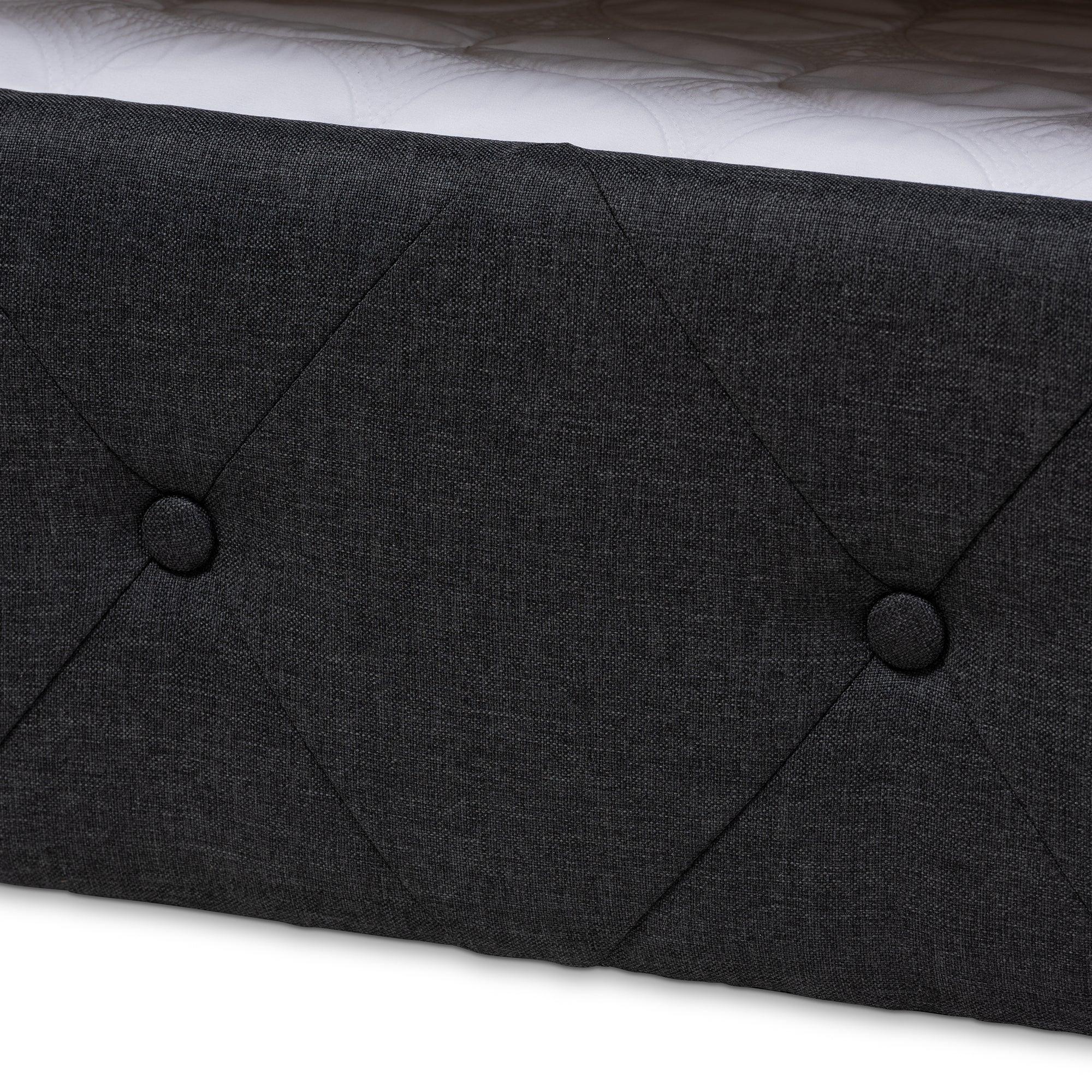 Alena Modern and Contemporary Dark Fabric Upholstered Daybed with Trundle