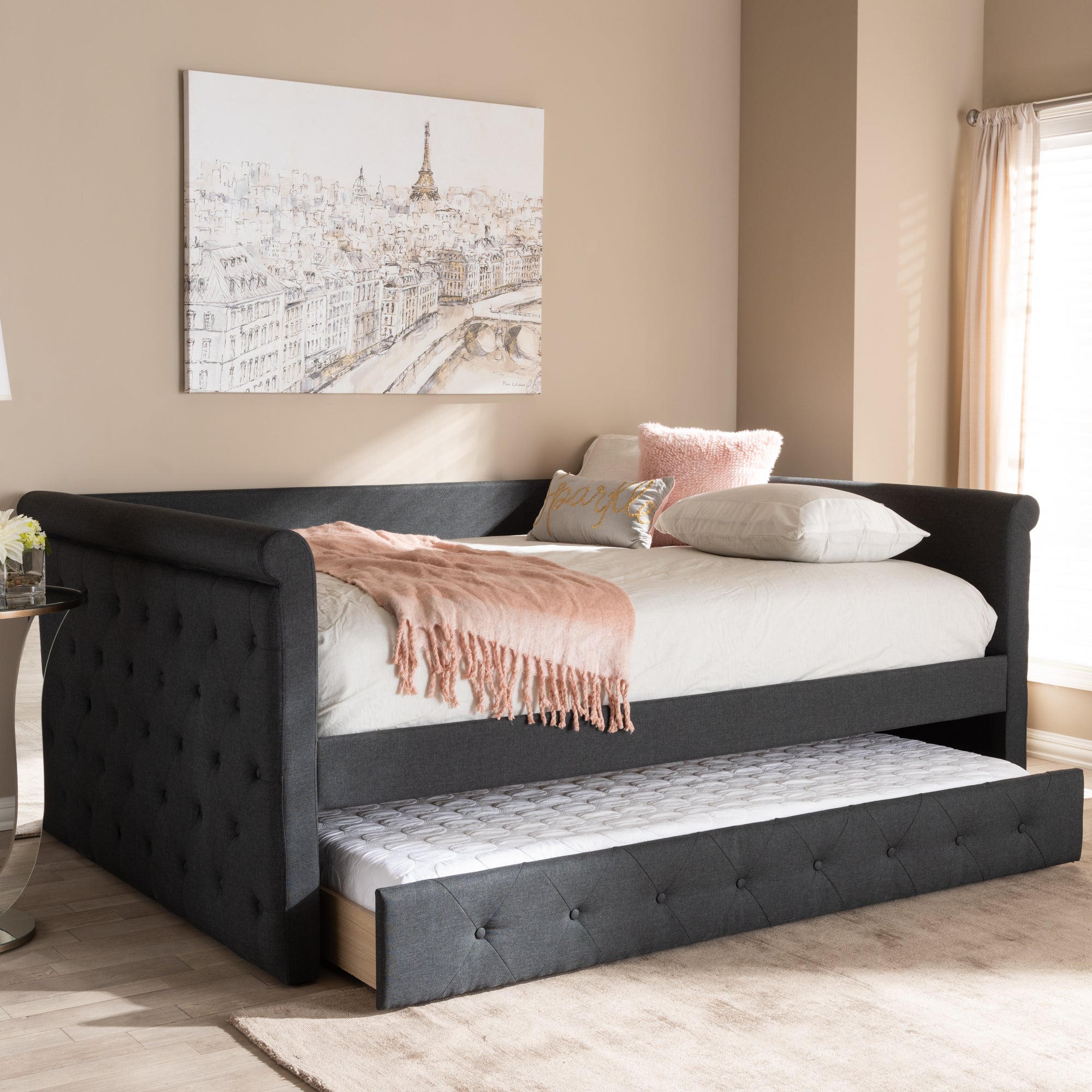 Alena Modern and Contemporary Fabric Upholstered Daybed