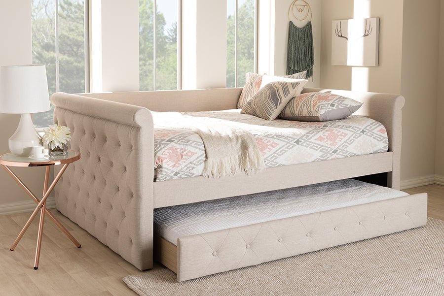 Alena Modern and Contemporary Fabric Upholstered Daybed