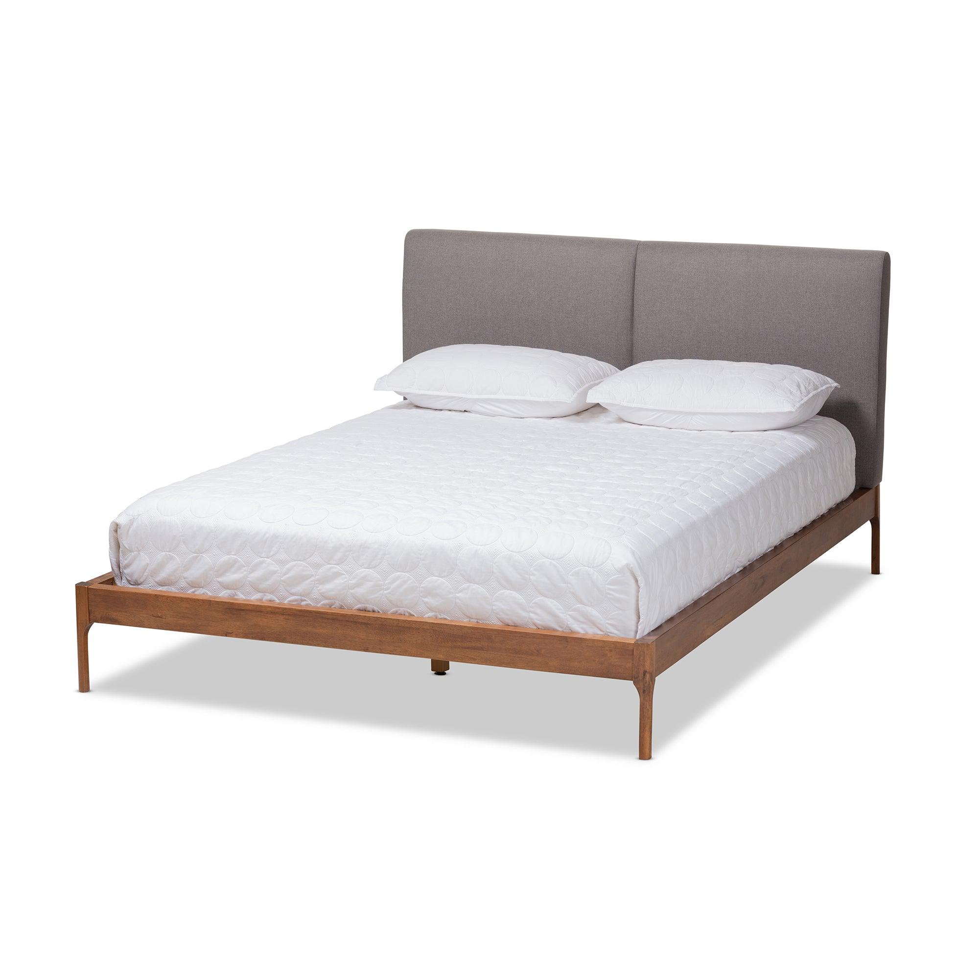 Aveneil Mid-Century Modern Fabric Upholstered Finished Platform Bed