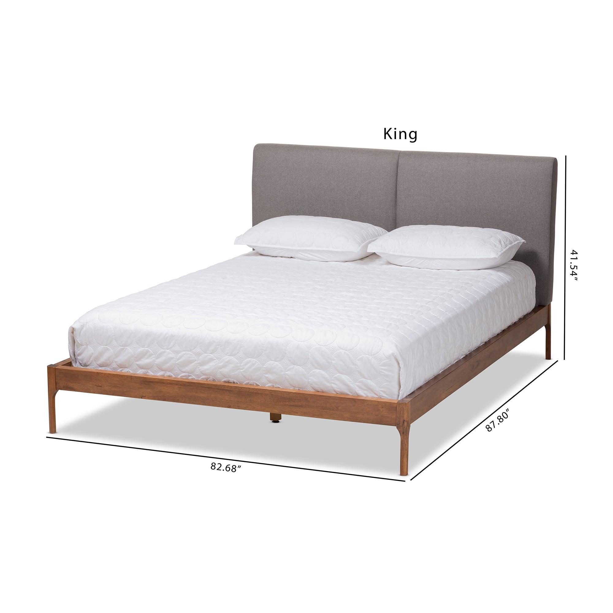 Aveneil Mid-Century Modern Fabric Upholstered Finished Platform Bed