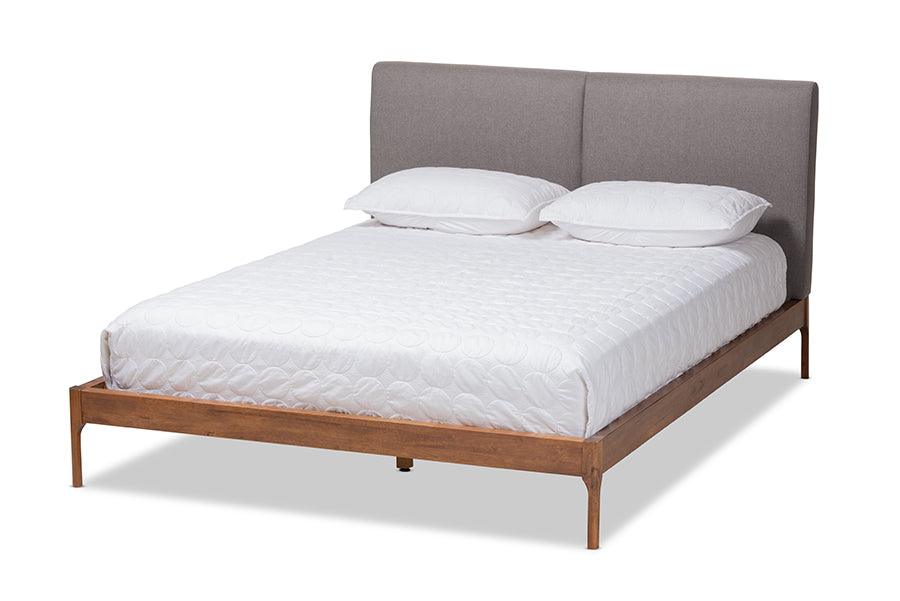 Aveneil Mid-Century Modern Fabric Upholstered Finished Platform Bed