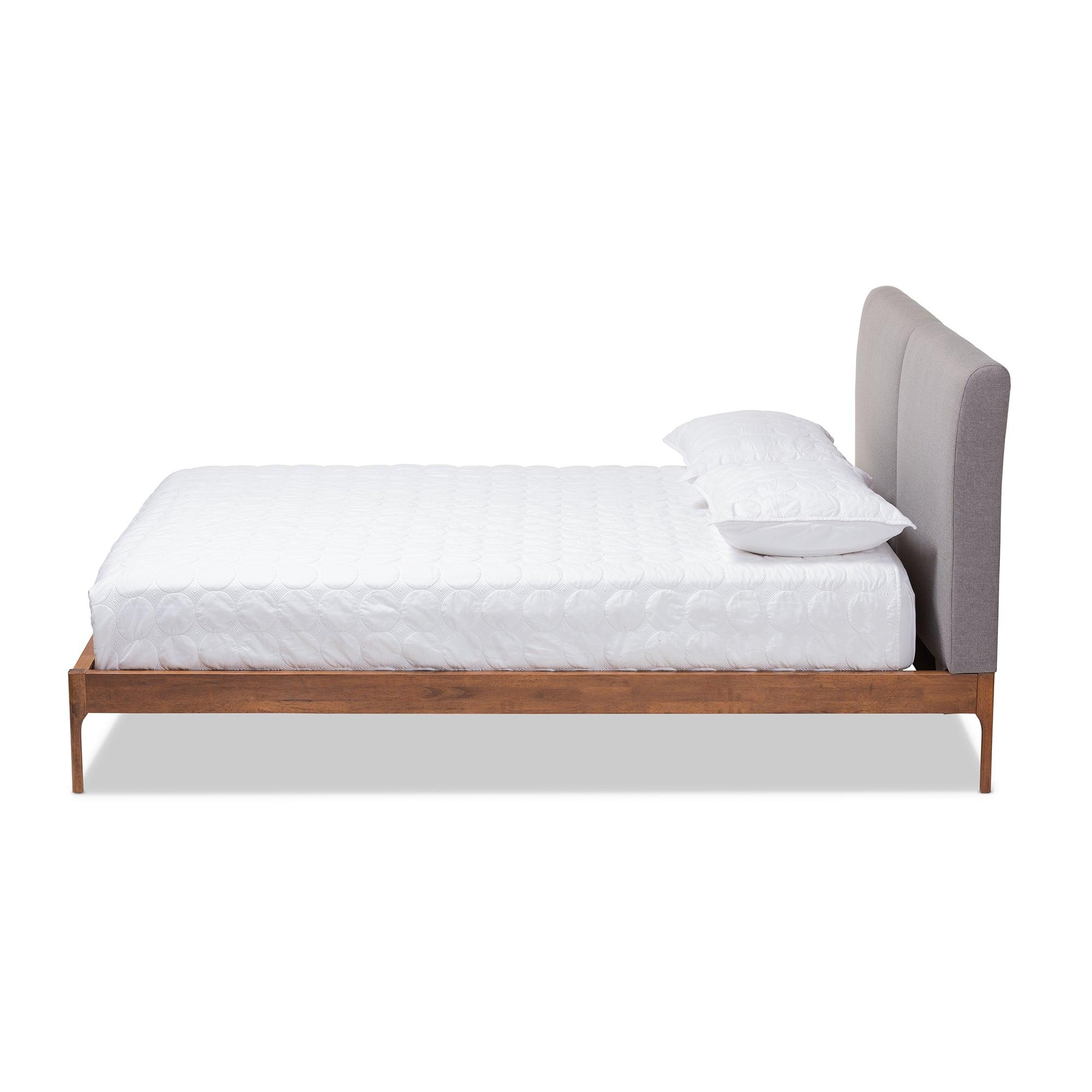 Aveneil Mid-Century Modern Fabric Upholstered Finished Platform Bed