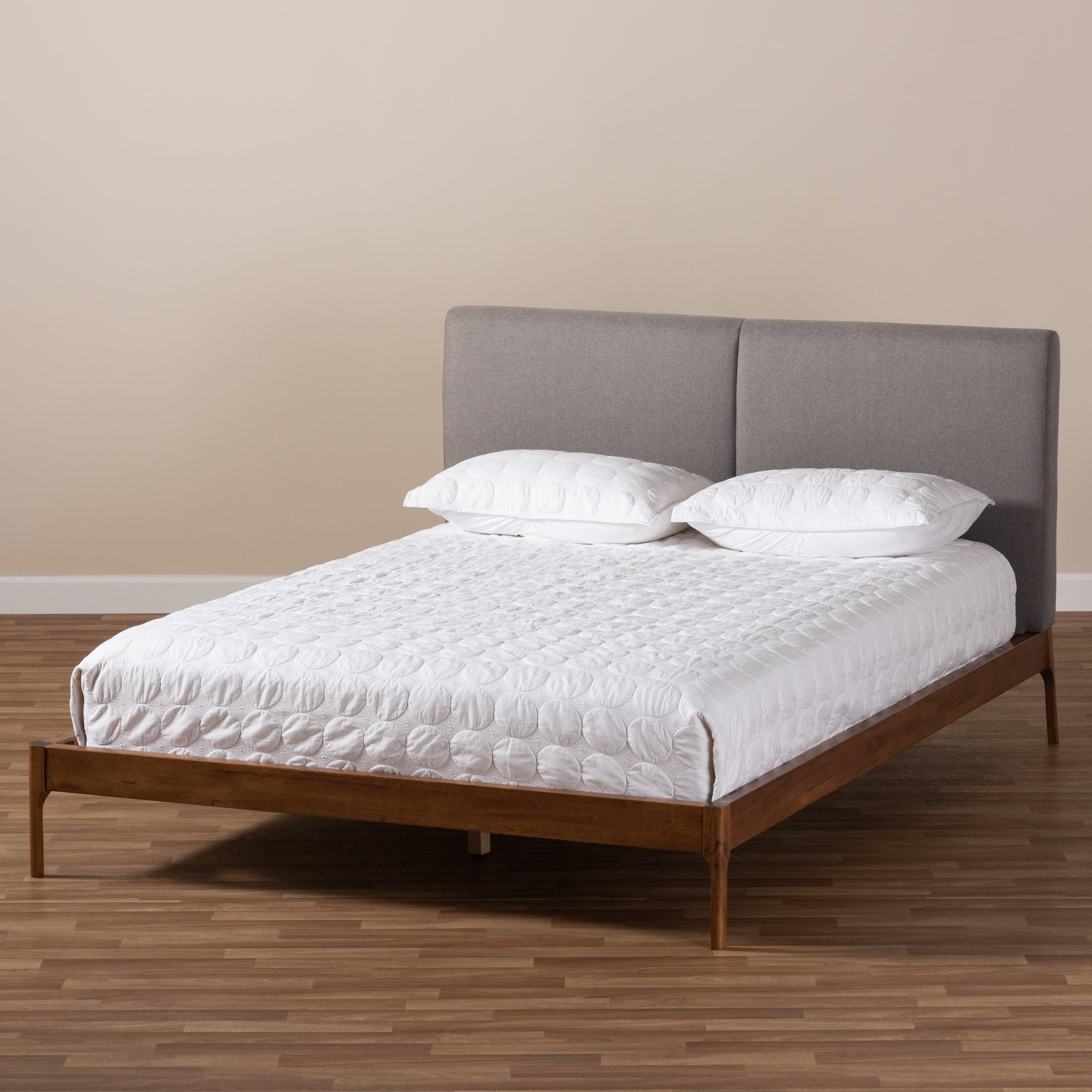 Aveneil Mid-Century Modern Fabric Upholstered Finished Platform Bed