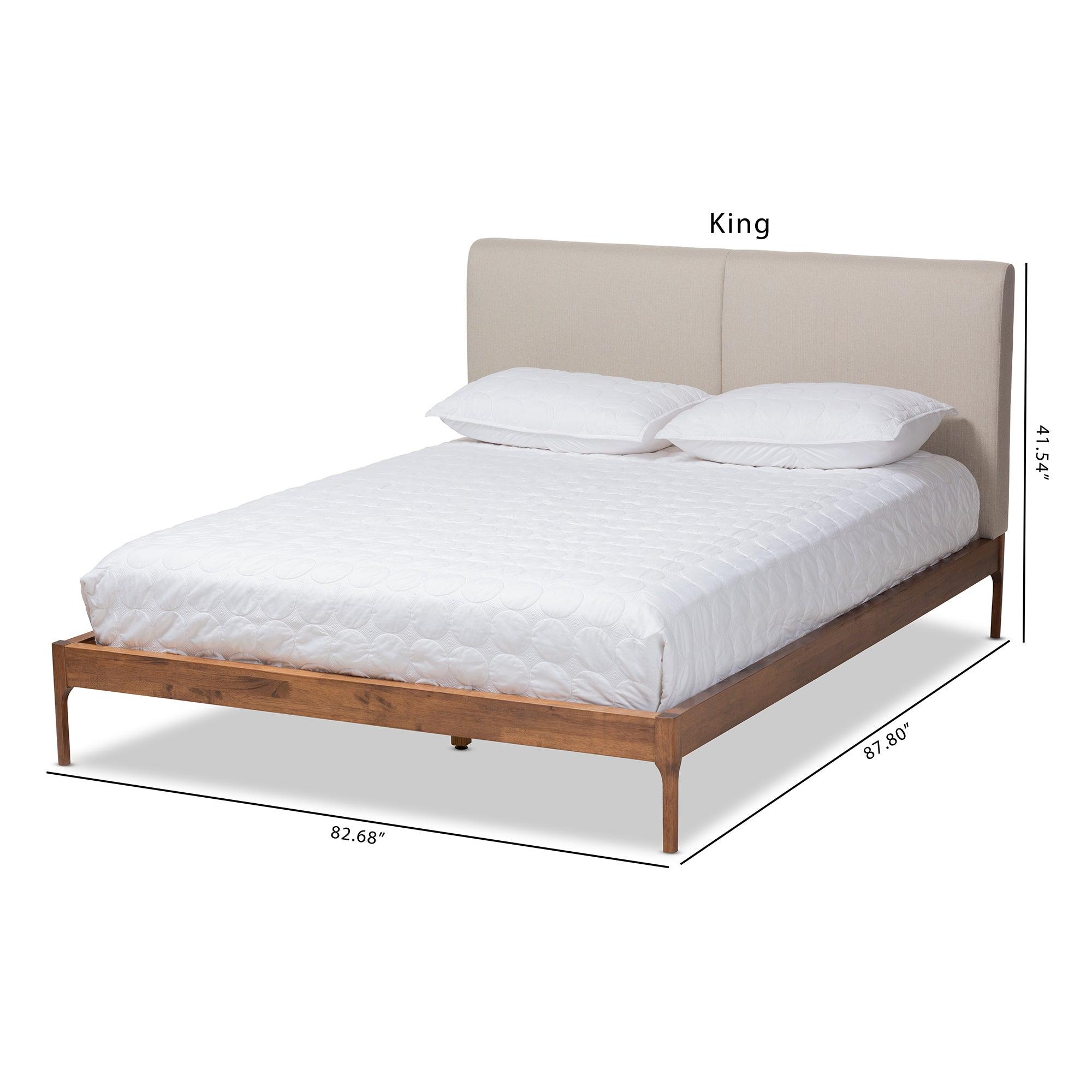 Aveneil Mid-Century Modern Fabric Upholstered Finished Platform Bed