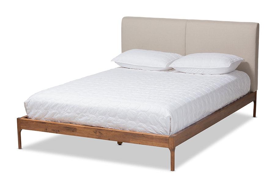 Aveneil Mid-Century Modern Fabric Upholstered Finished Platform Bed