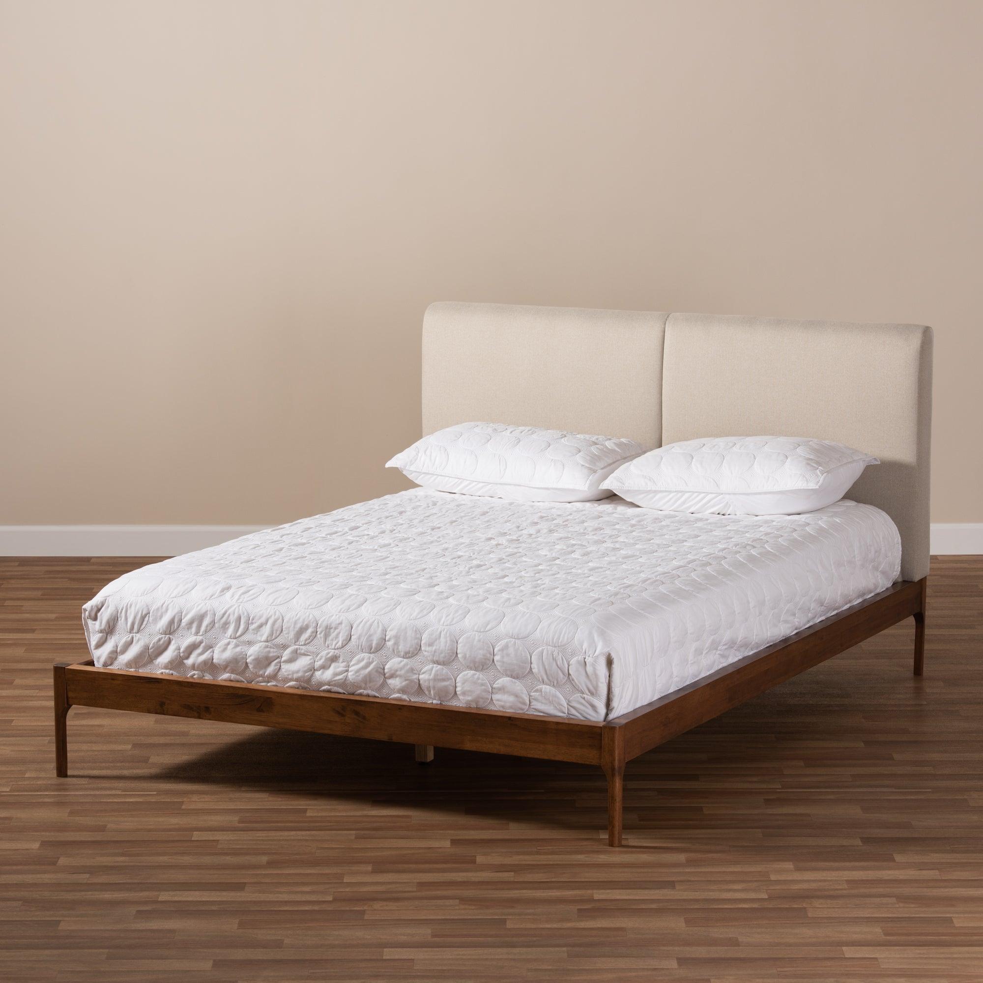 Aveneil Mid-Century Modern Fabric Upholstered Finished Platform Bed