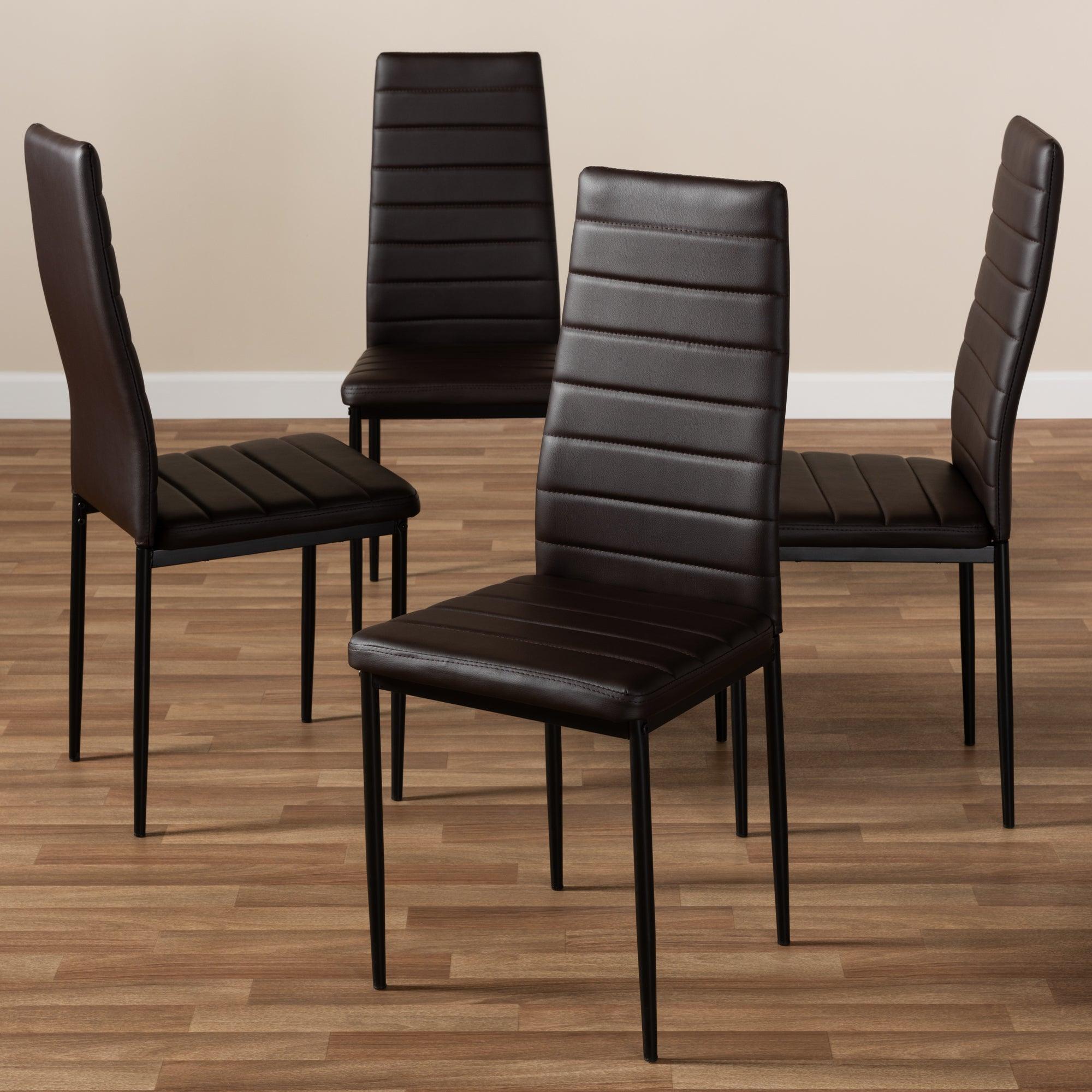 Armand Modern and Contemporary Faux Leather Upholstered Dining Chair (Set of 4)