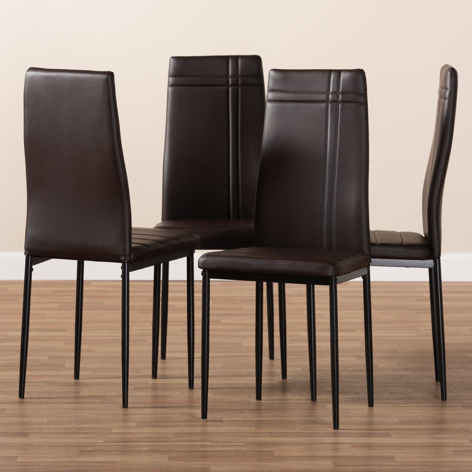 Matiese Modern and Contemporary Faux Leather Upholstered Dining Chair (Set of 4)