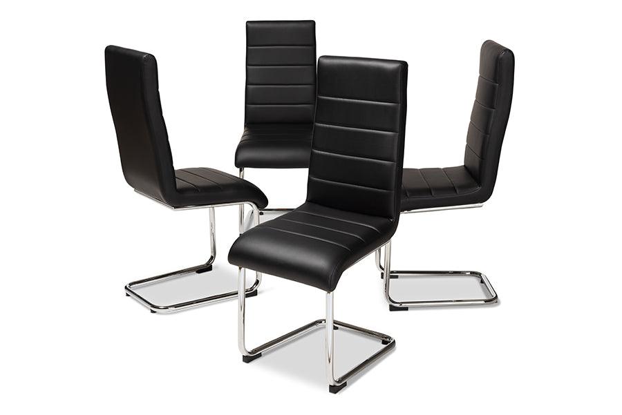 Marlys Modern and Contemporary Faux Leather Upholstered Dining Chair (Set of 4)