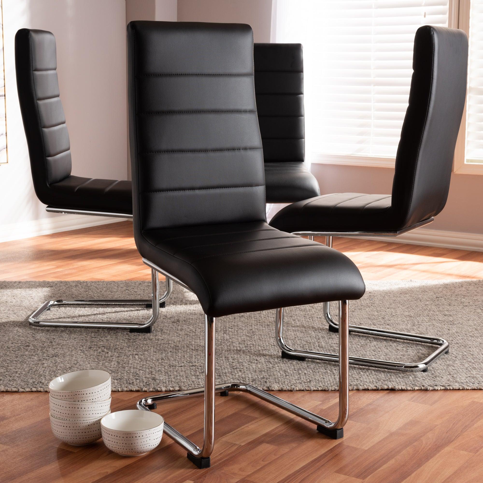 Marlys Modern and Contemporary Faux Leather Upholstered Dining Chair (Set of 4)