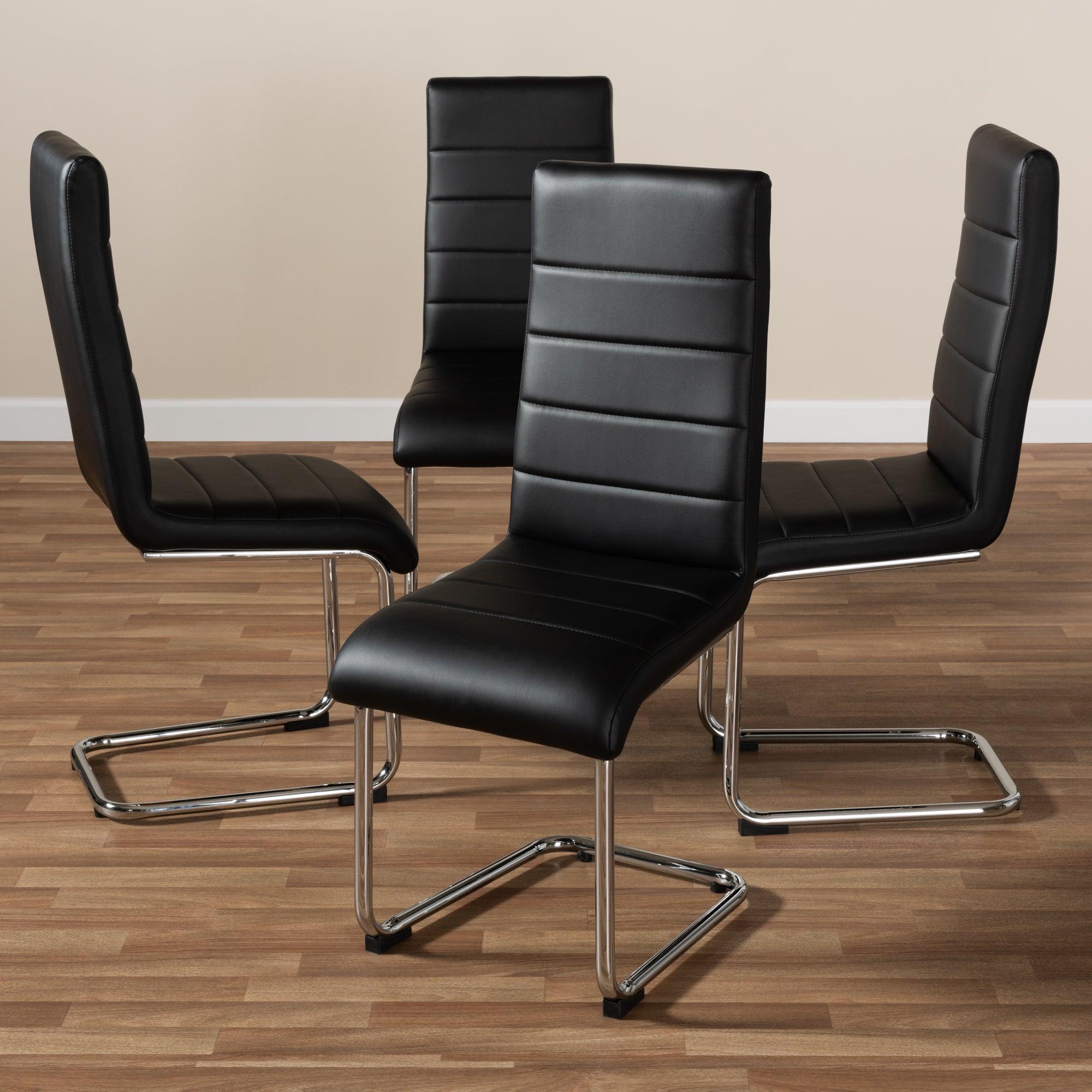 Marlys Modern and Contemporary Faux Leather Upholstered Dining Chair (Set of 4)