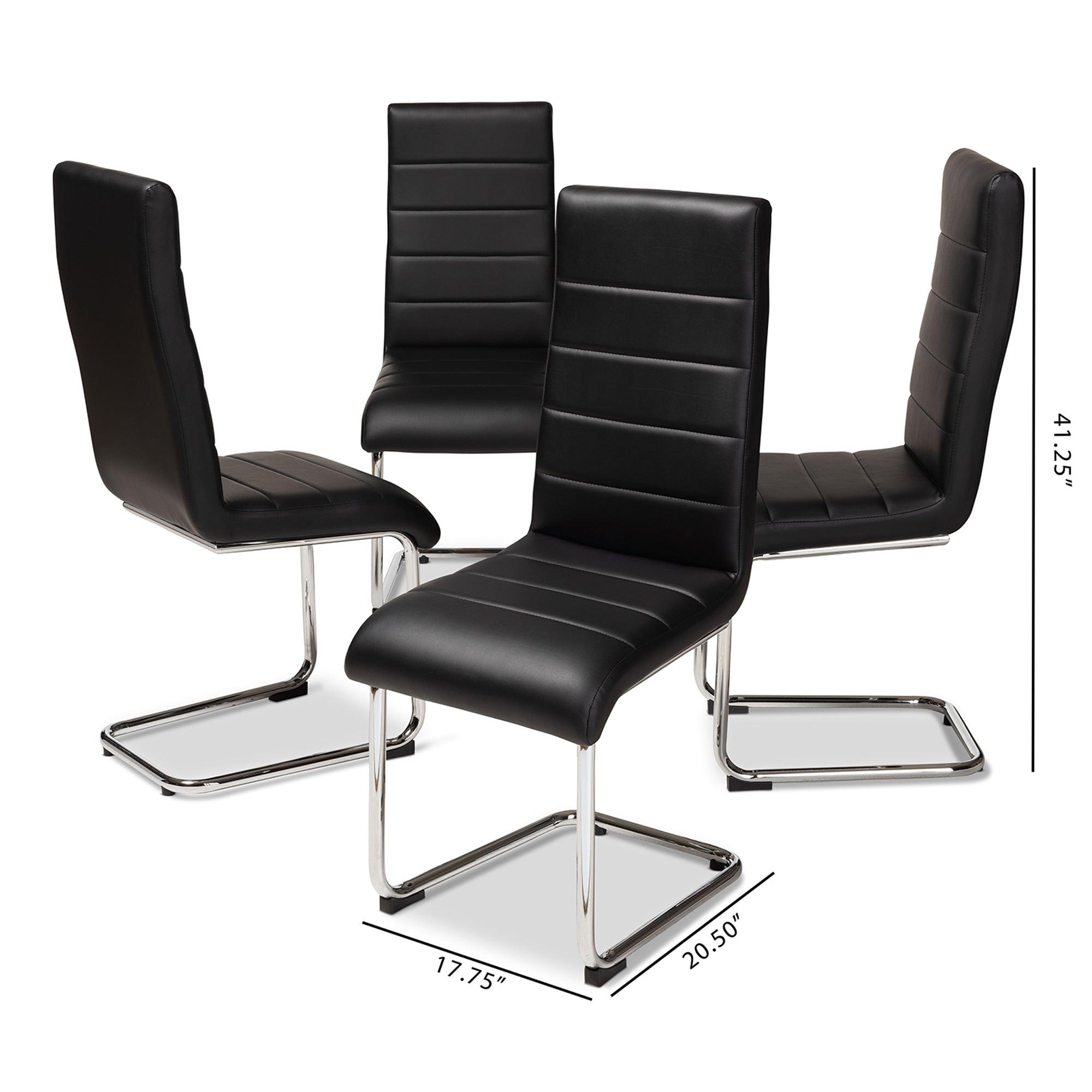 Marlys Modern and Contemporary Faux Leather Upholstered Dining Chair (Set of 4)