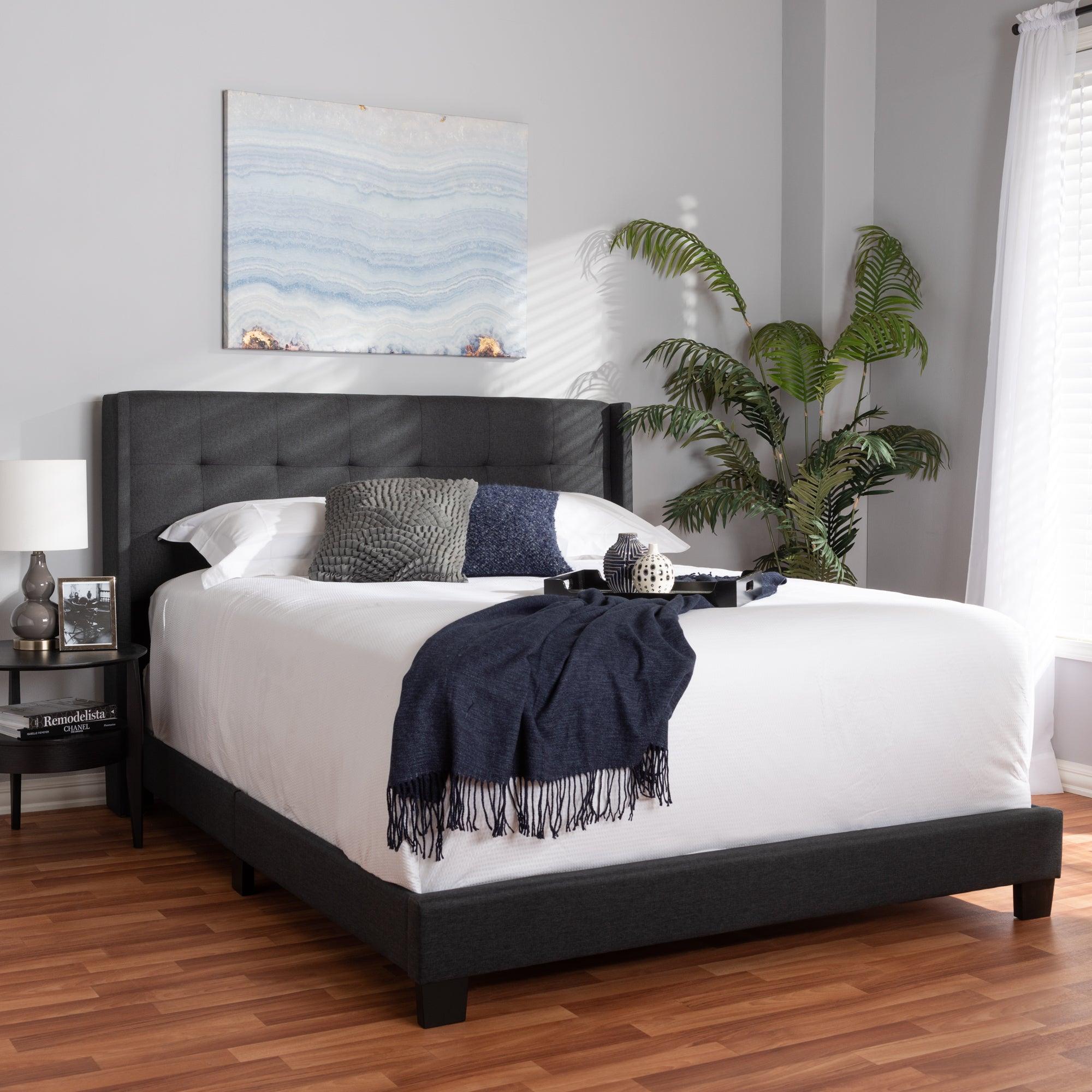 Lisette Modern and Contemporary Fabric Upholstered Bed