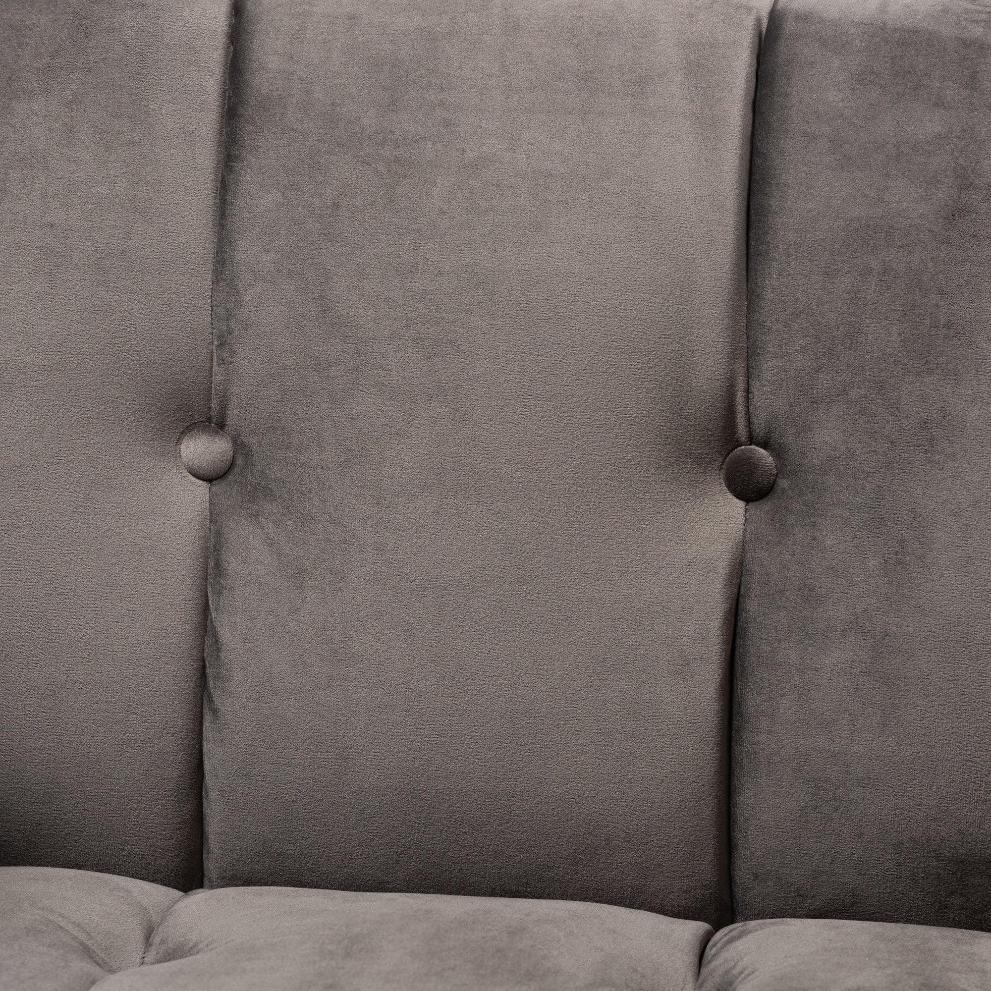 Ambra Glam and Luxe Velvet Fabric Upholstered and Button Tufted Armchair with -Tone Frame