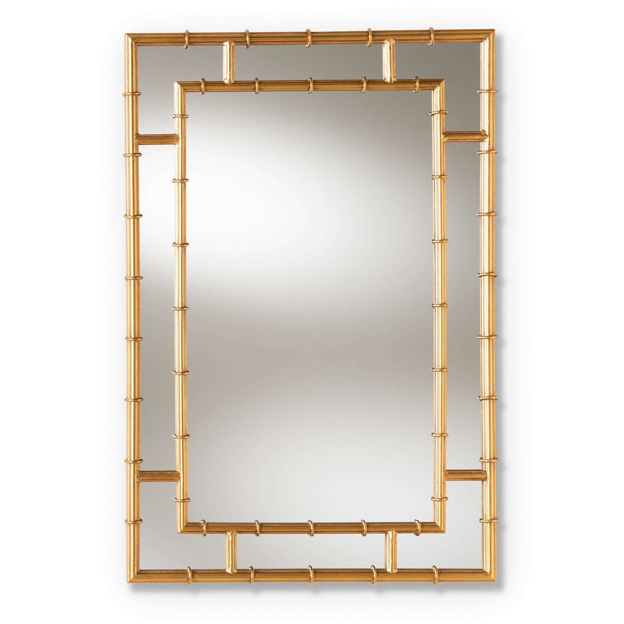 Adra Modern and Contemporary Finished Bamboo Accent Wall Mirror