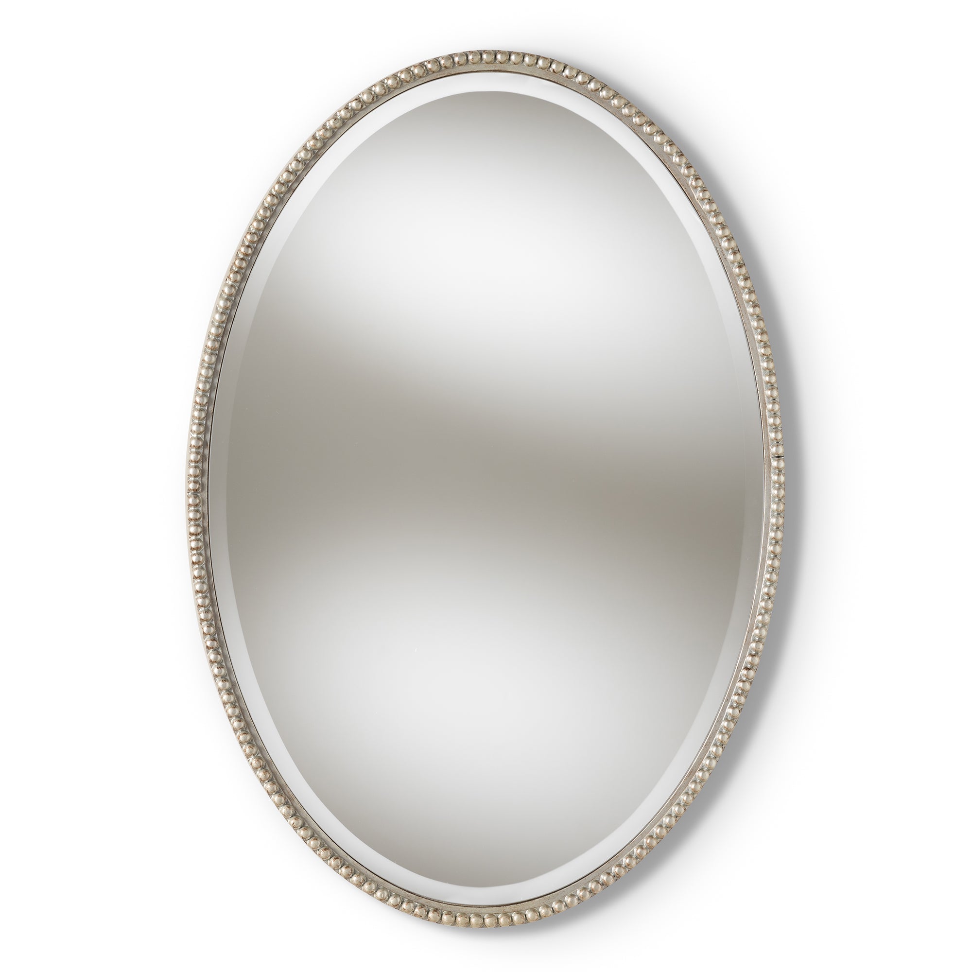 Graca Modern and Contemporary Antique Finished Oval Accent Wall Mirror