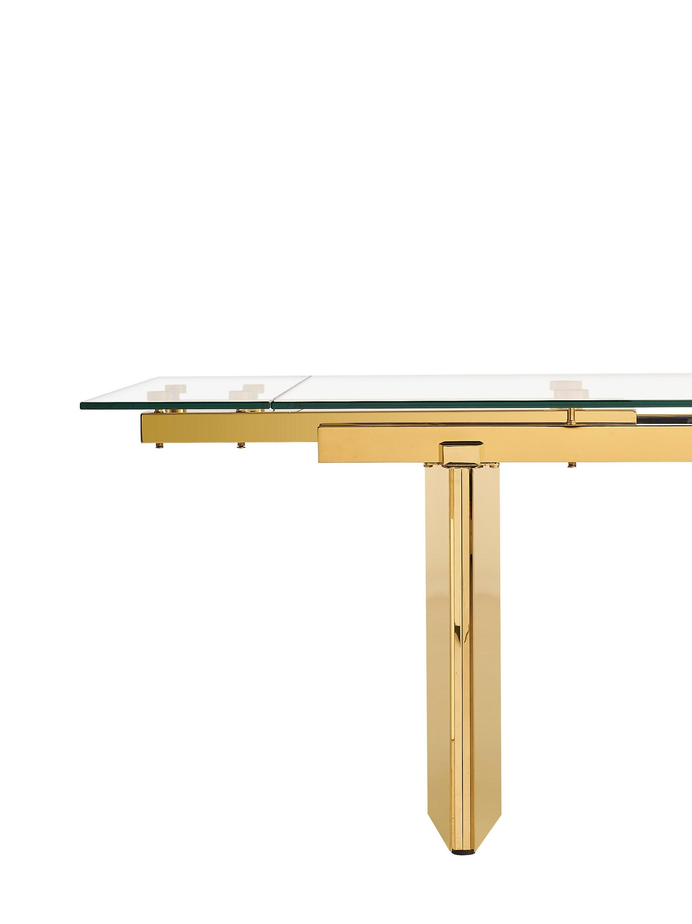 Modrest Nassim Glam Glass Extendable Dining Table