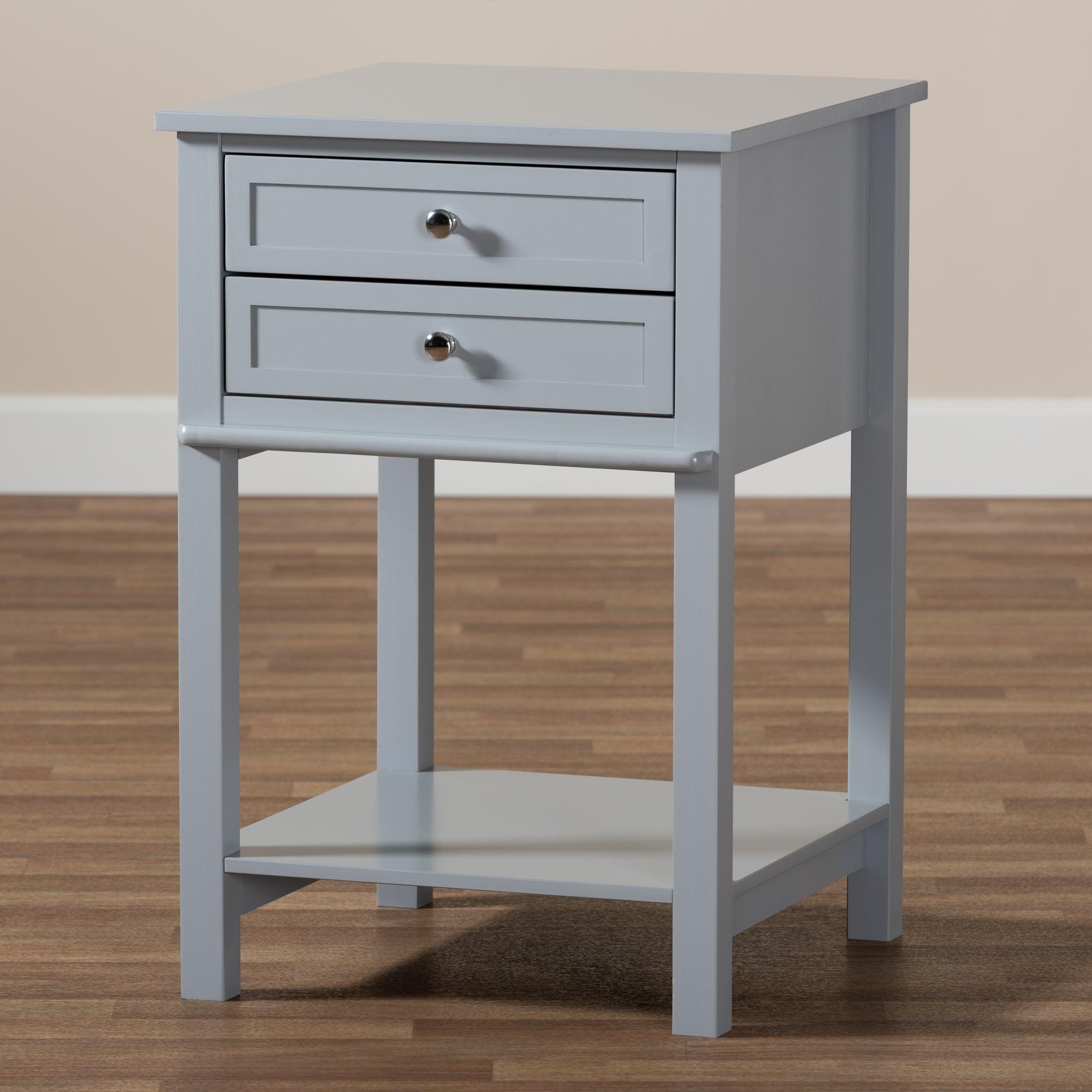 Willow Modern Transitional Light Finished 2-Drawer Wood End Table