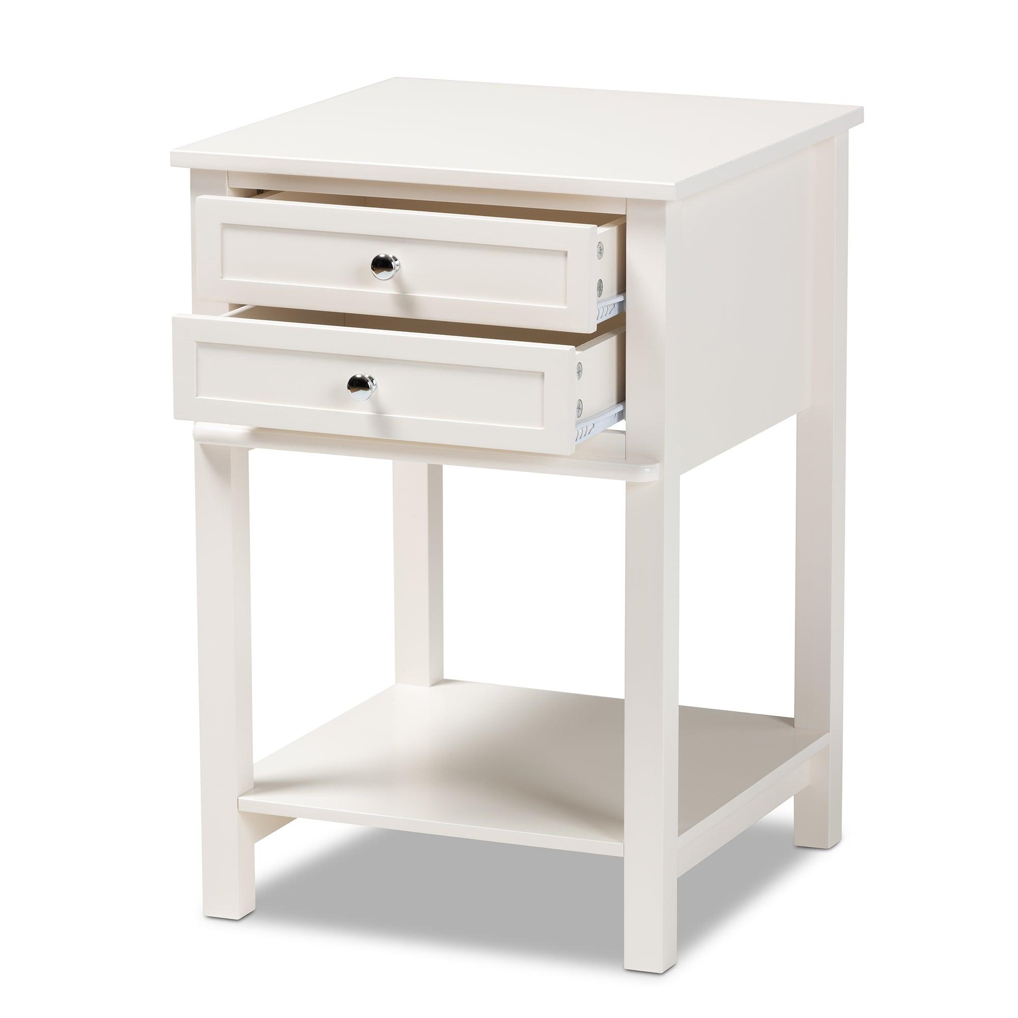 Willow Modern Transitional Finished 2-Drawer Wood End Table