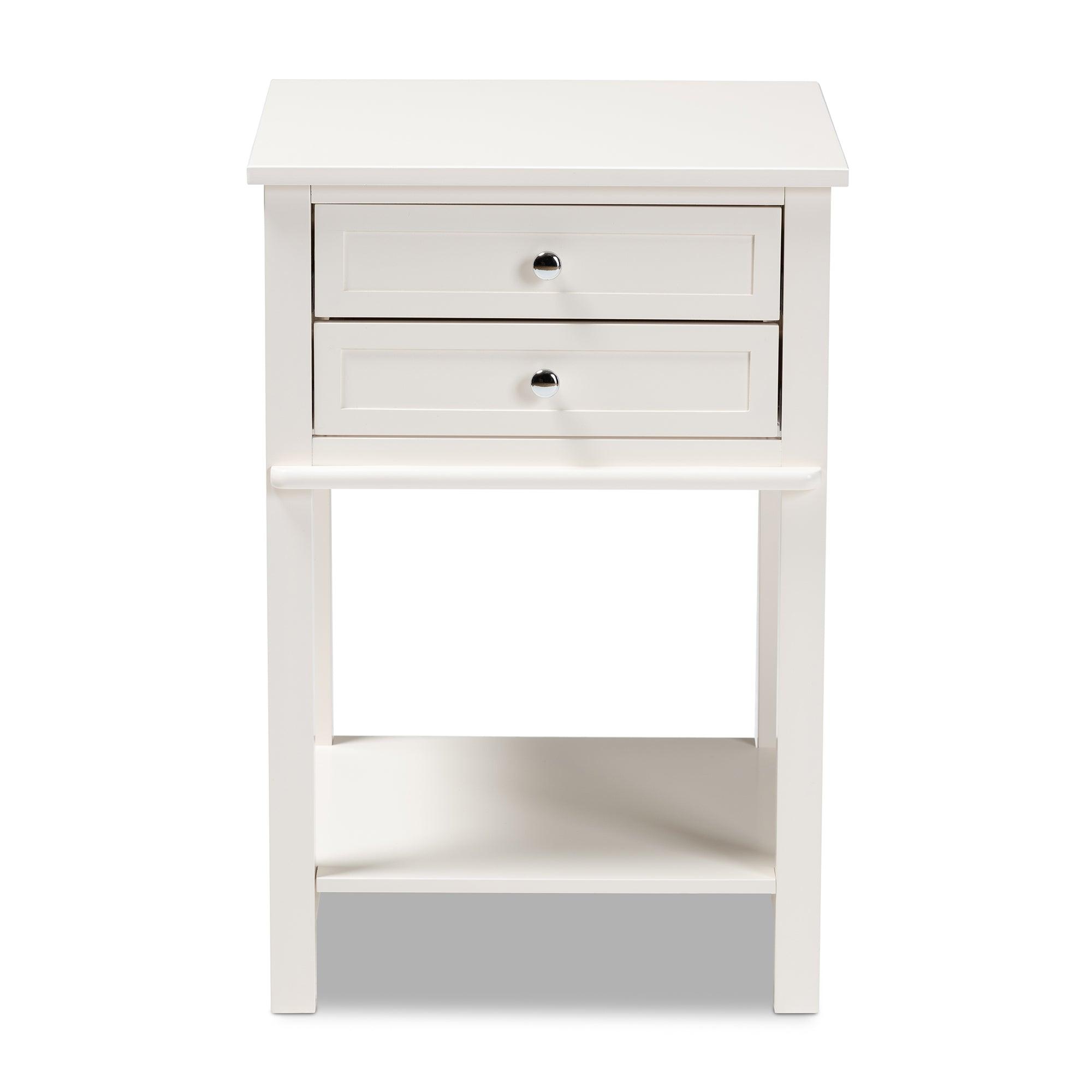 Willow Modern Transitional Finished 2-Drawer Wood End Table
