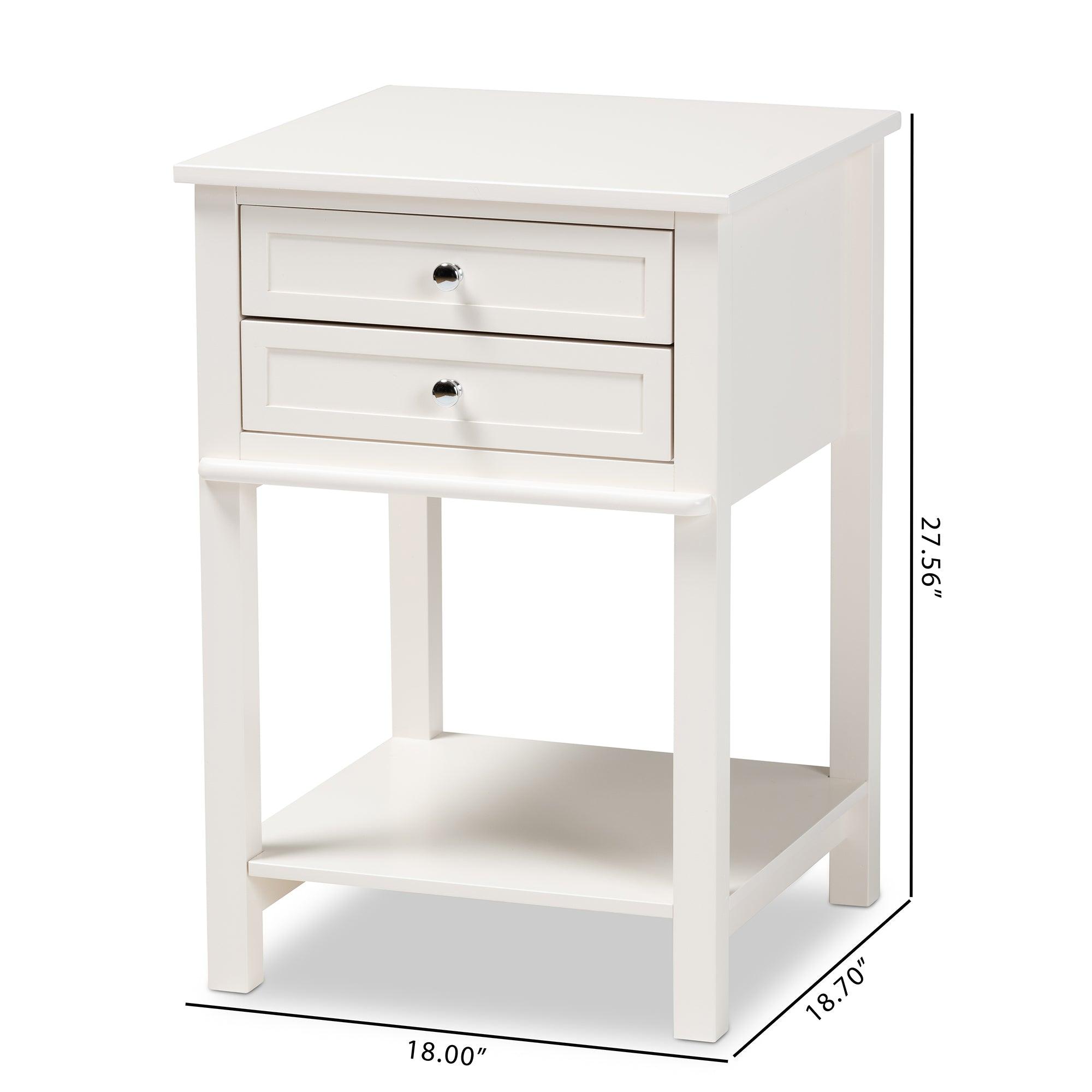 Willow Modern Transitional Finished 2-Drawer Wood End Table
