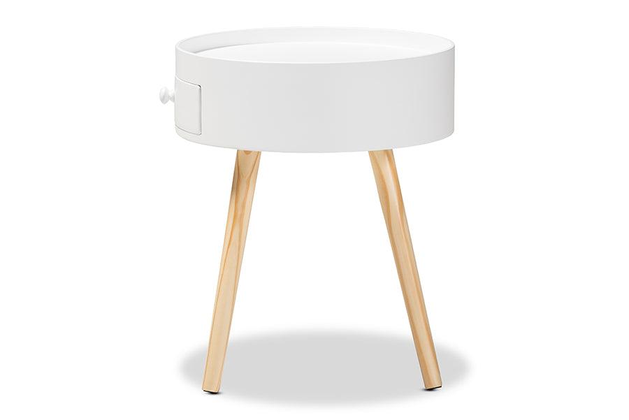 Jessen Mid-Century Modern 1-Drawer Wood End Table